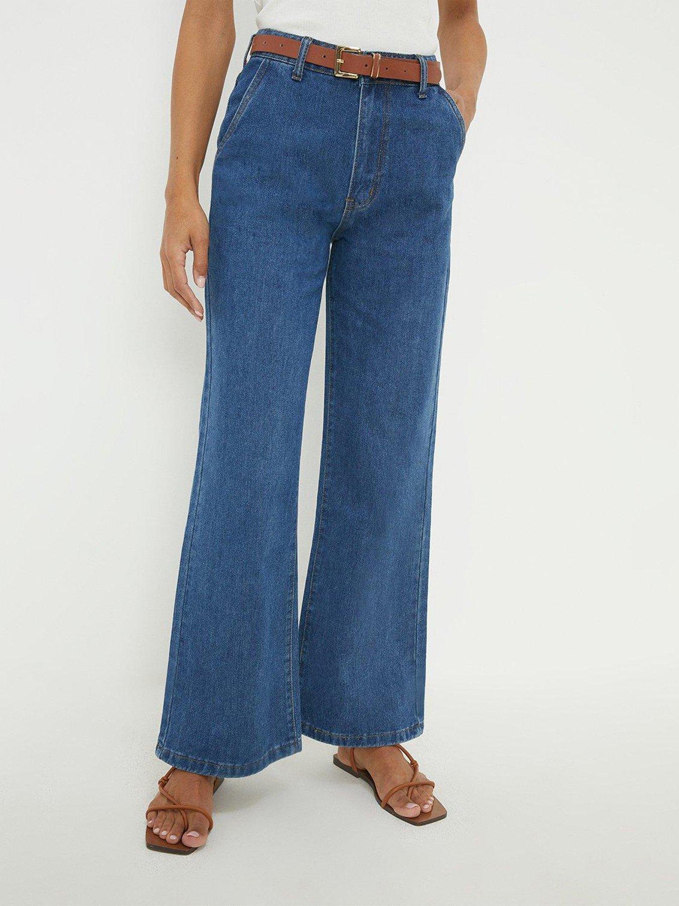 Dorothy Perkins High Rise Wide Leg Jeans - Indigo