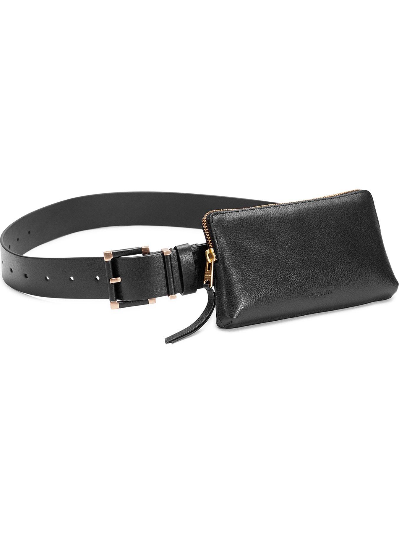 ALLSAINTS Brass Buckle Leather Belt