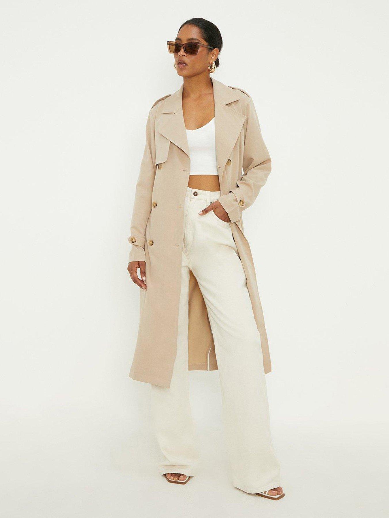 Dorothy Perkins Trench Coat Stone very.co.uk