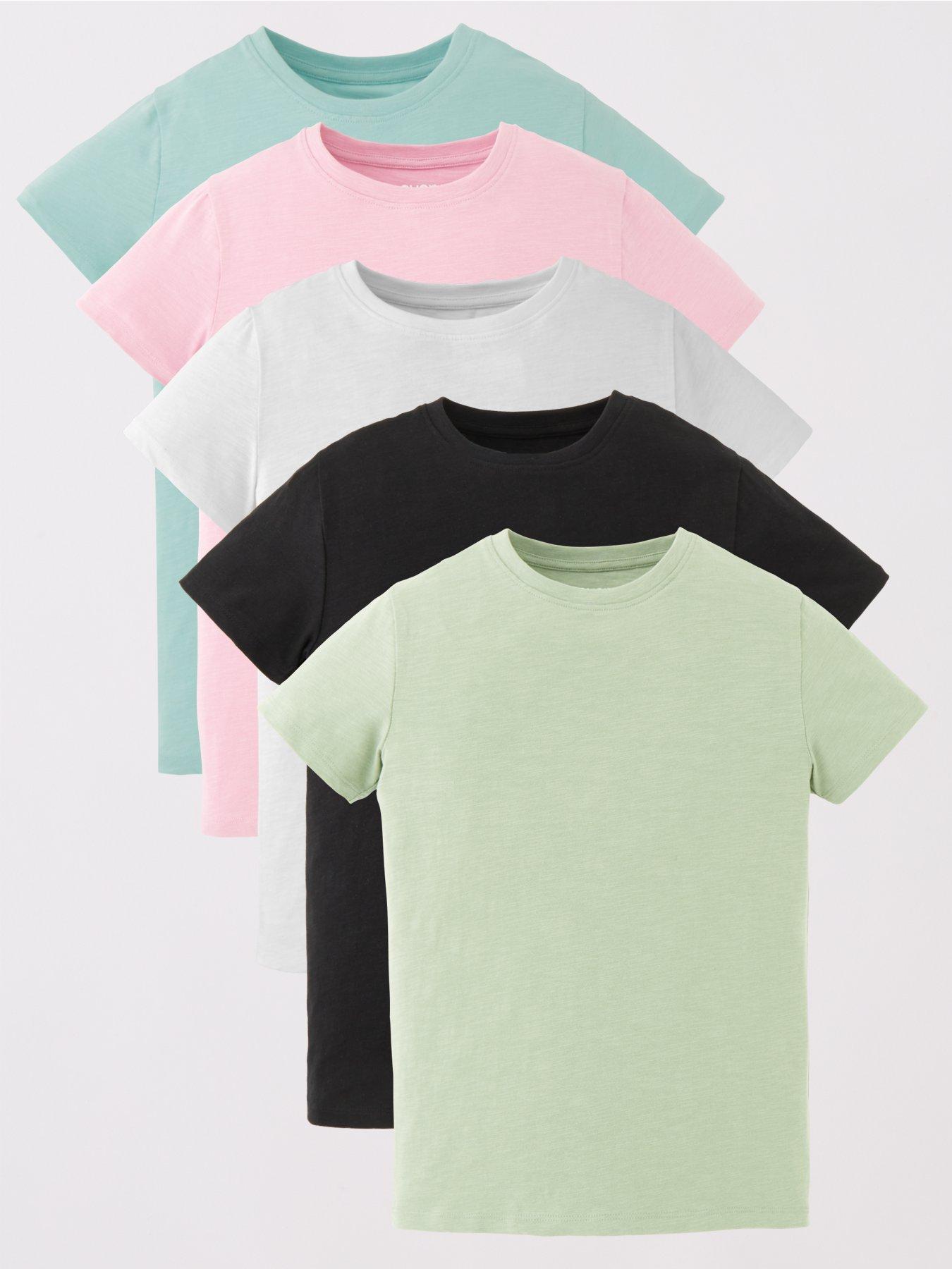 Everyday Girls 5 Pack Solid T-Shirts - Multi