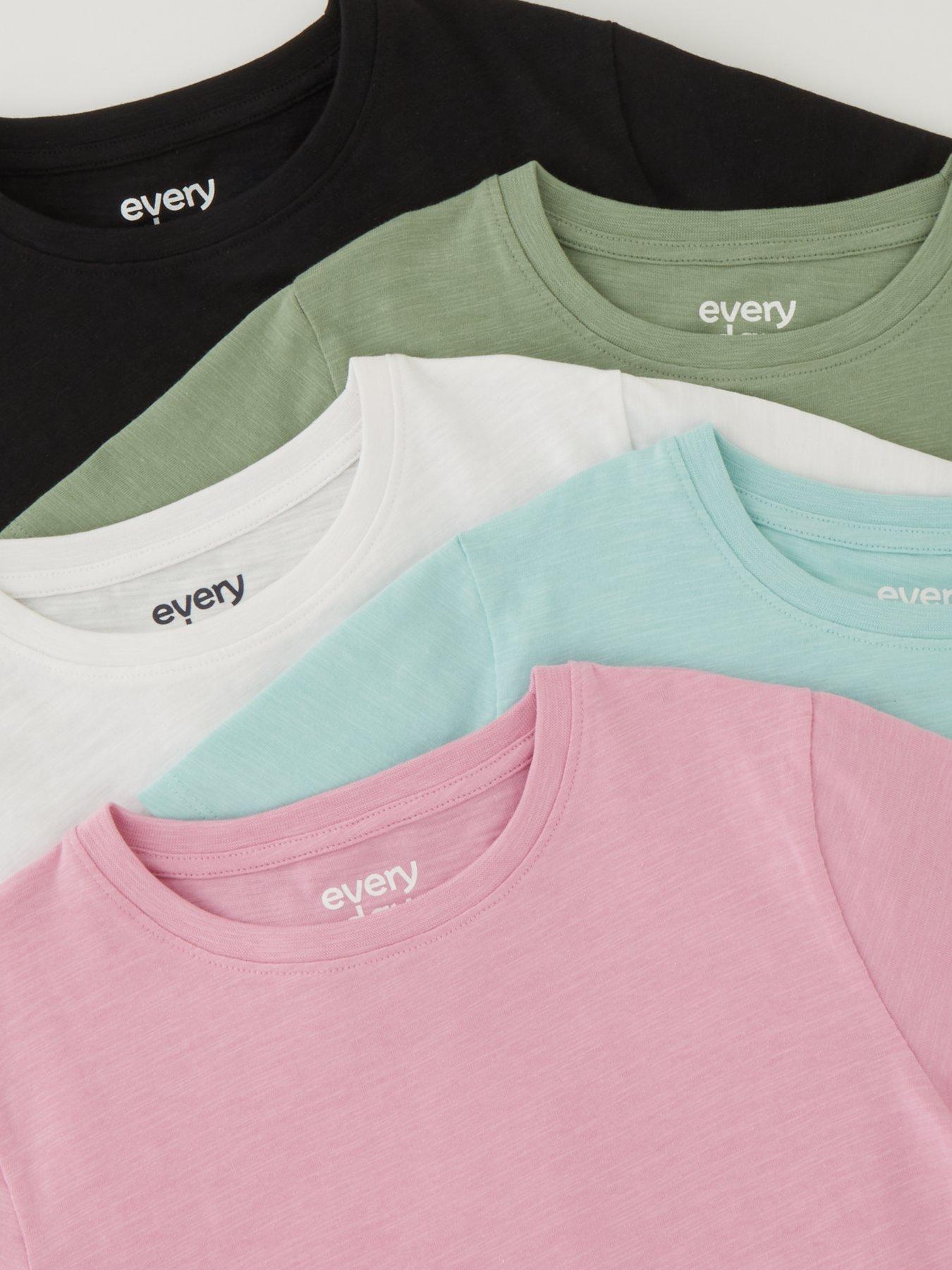 Image 5 of 5 of Everyday Girls 5 Pack Solid T-Shirts - Multi