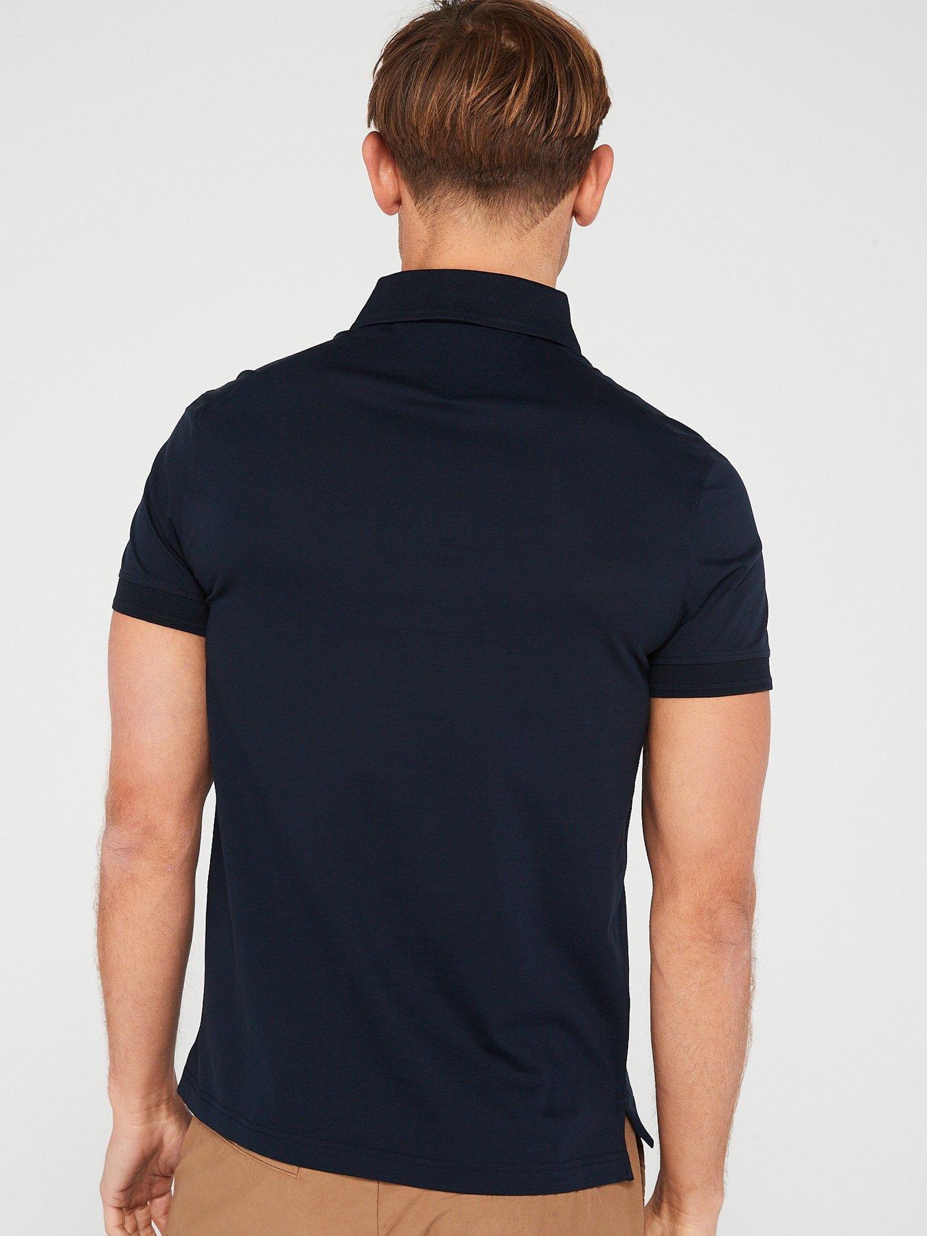 Tommy Hilfiger Mercerized Slim Fit Polo Shirt - Navy | Very.co.uk