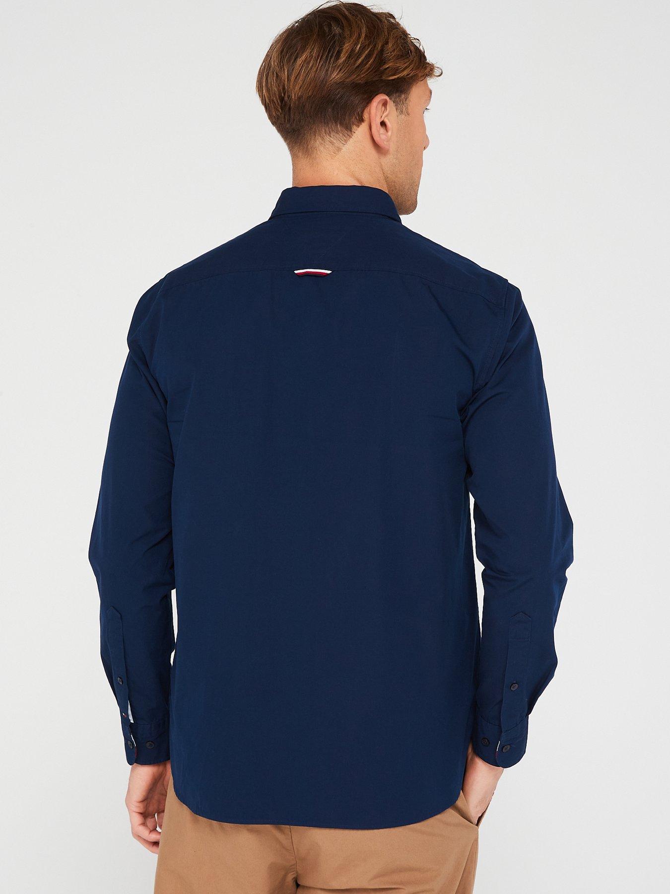 Tommy Hilfiger Papertouch Monotype Regular Fit Shirt - Navy | Very.co.uk