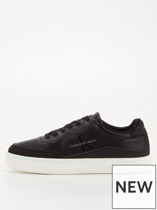 Calvin Klein Jeans Classic Cupsole Low Leather Trainer - Black/white ...