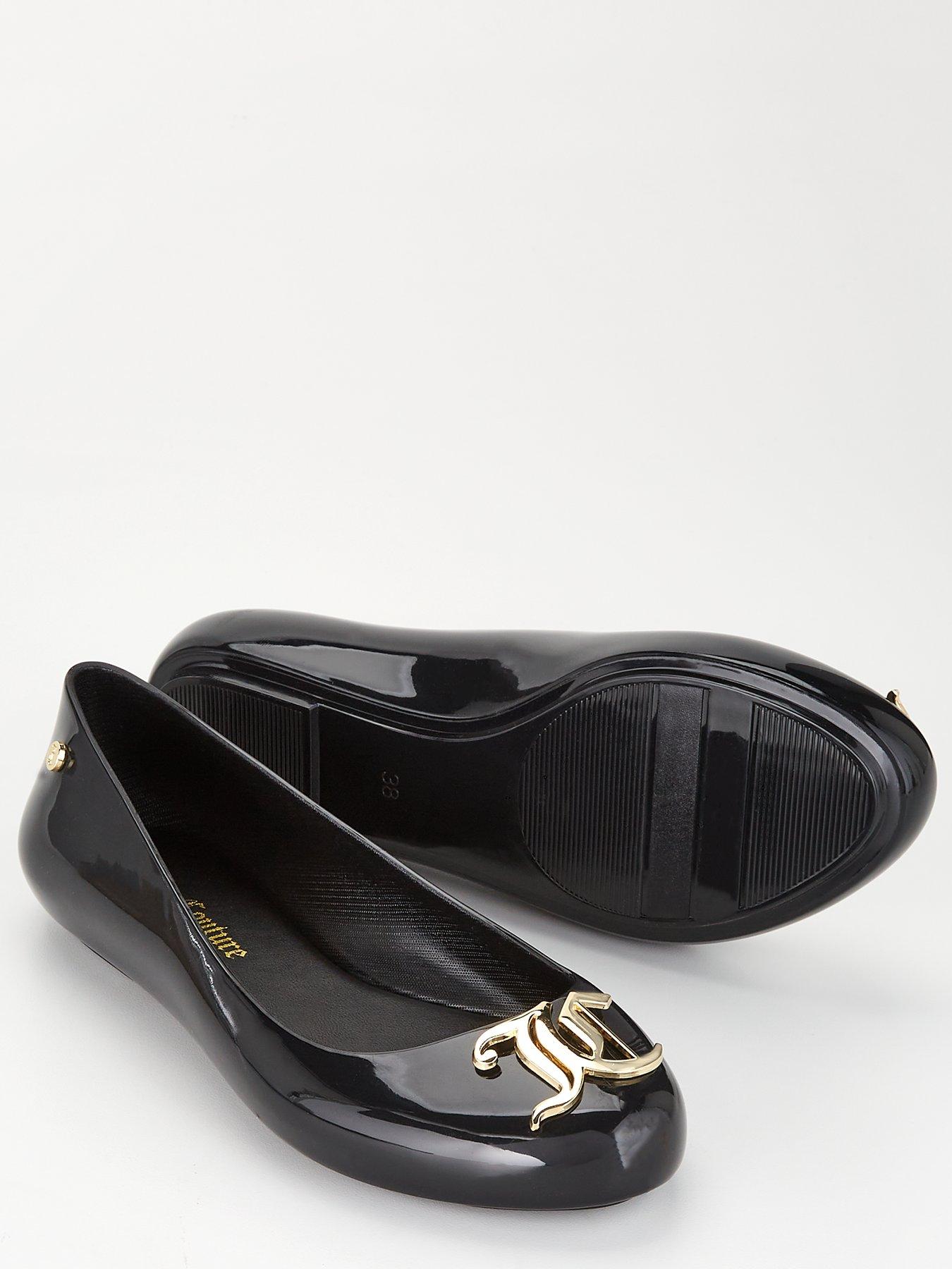 Juicy Couture Silicone Ballerina Pump - Black/Gold | Very.co.uk