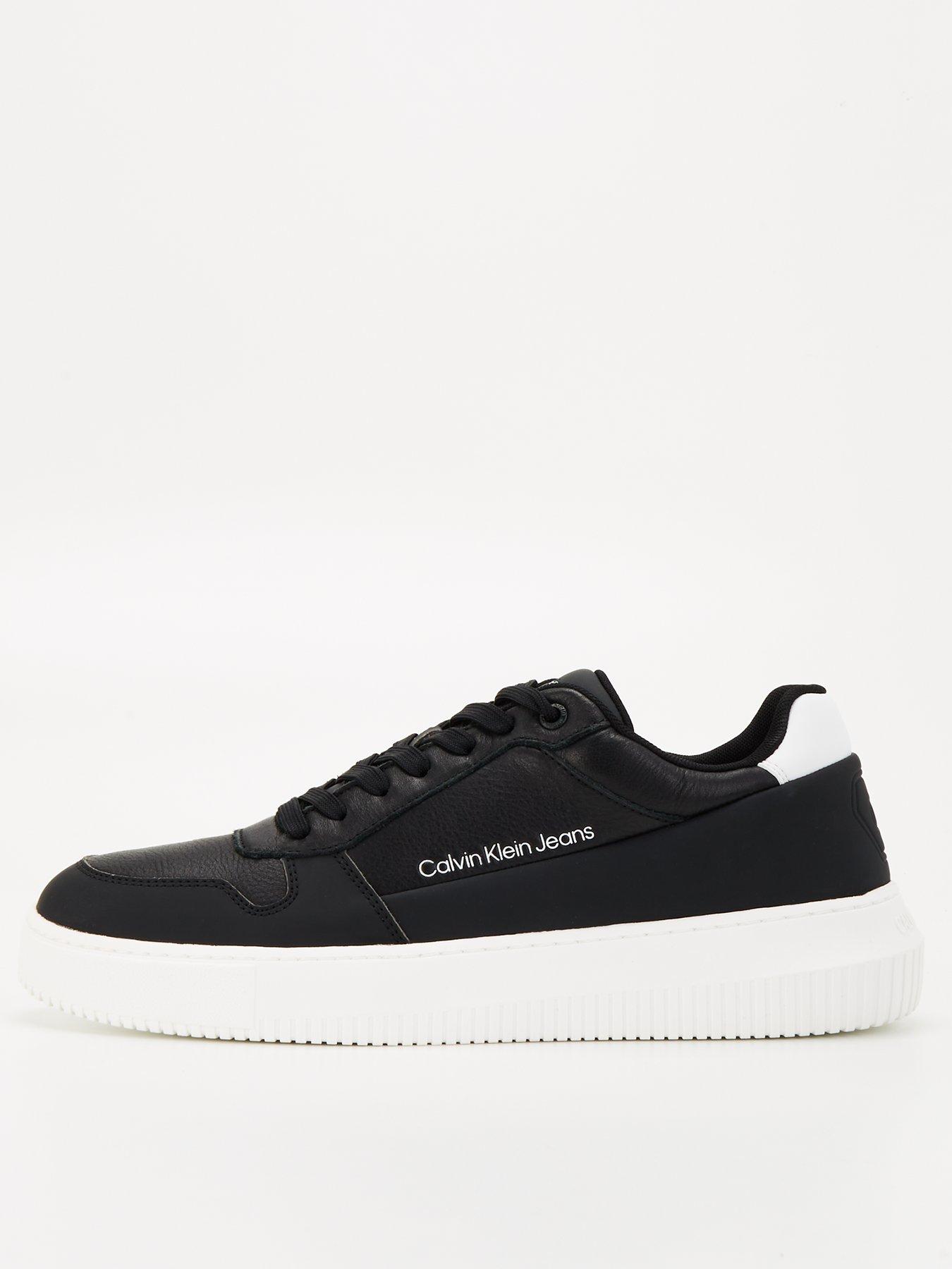 Calvin Klein Jeans Chunky Cupsole Low Leather Trainer - Black/white
