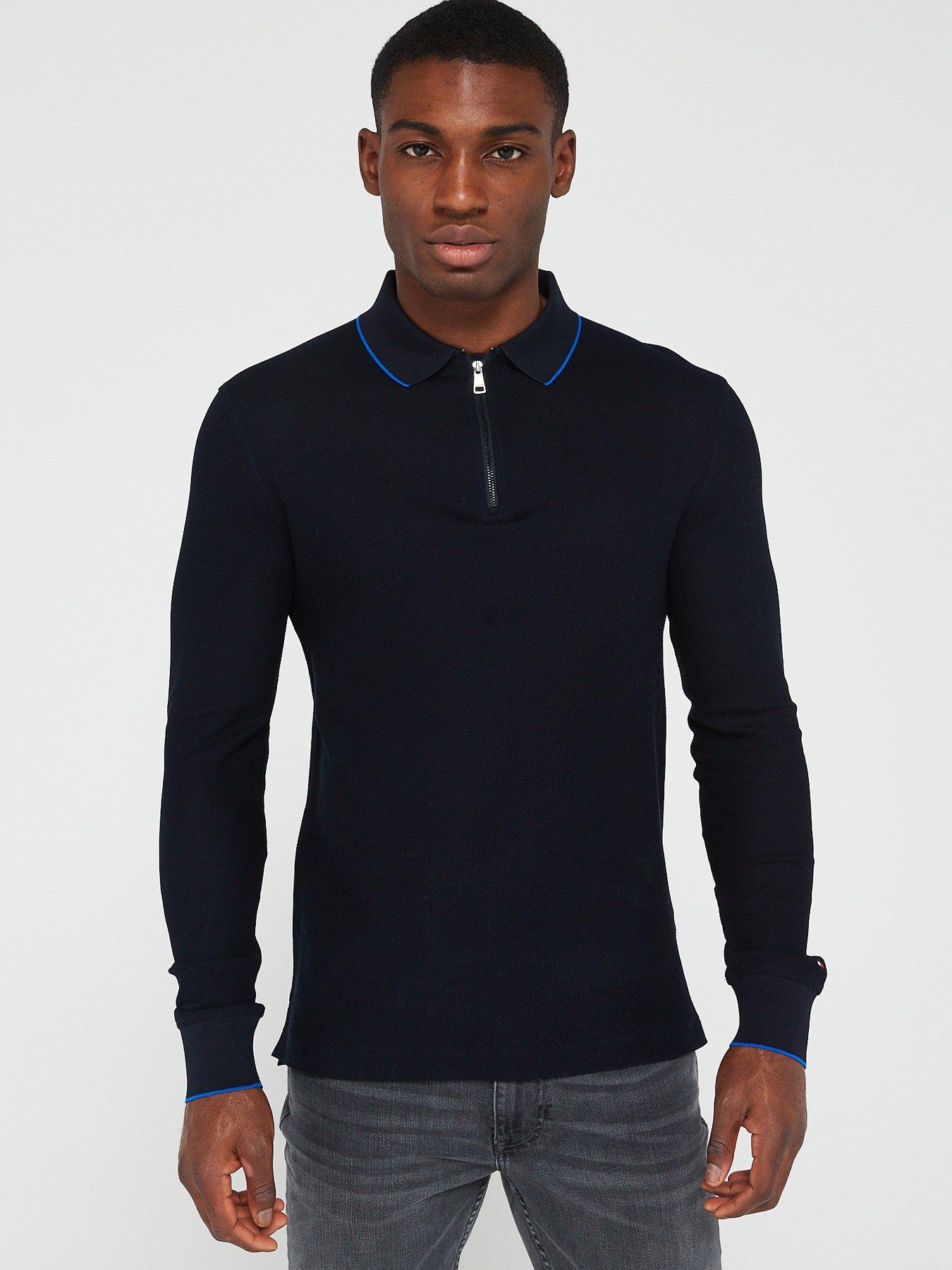 Tommy hilfiger slim fit long sleeve clearance polo