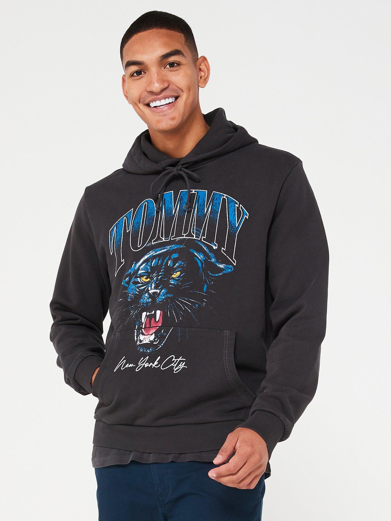 Tommy Jeans Panther Vintage Hoodie - Black | very.co.uk