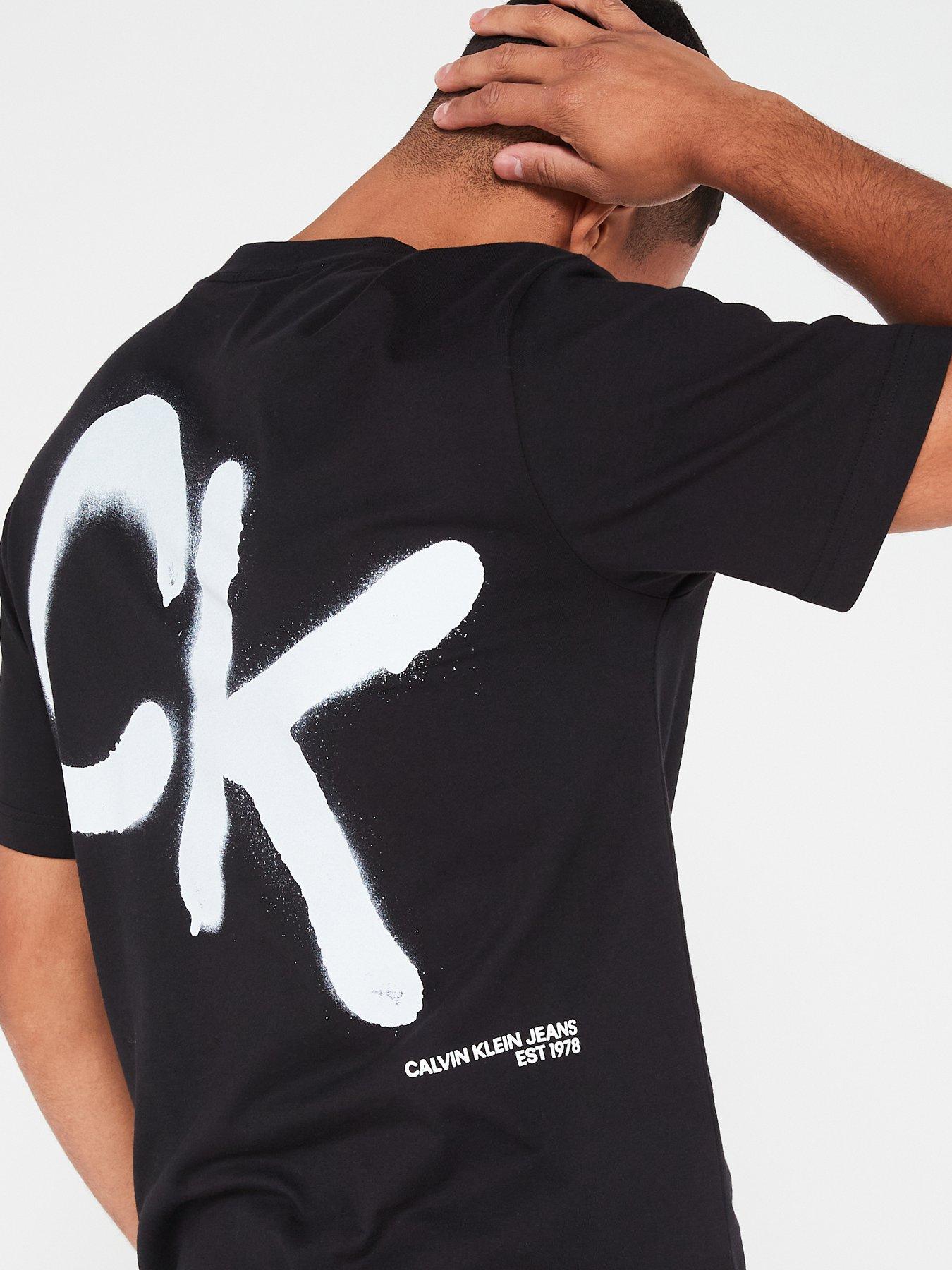 Image 4 of 4 of Calvin Klein Jeans Ck Spray T-shirt - Black