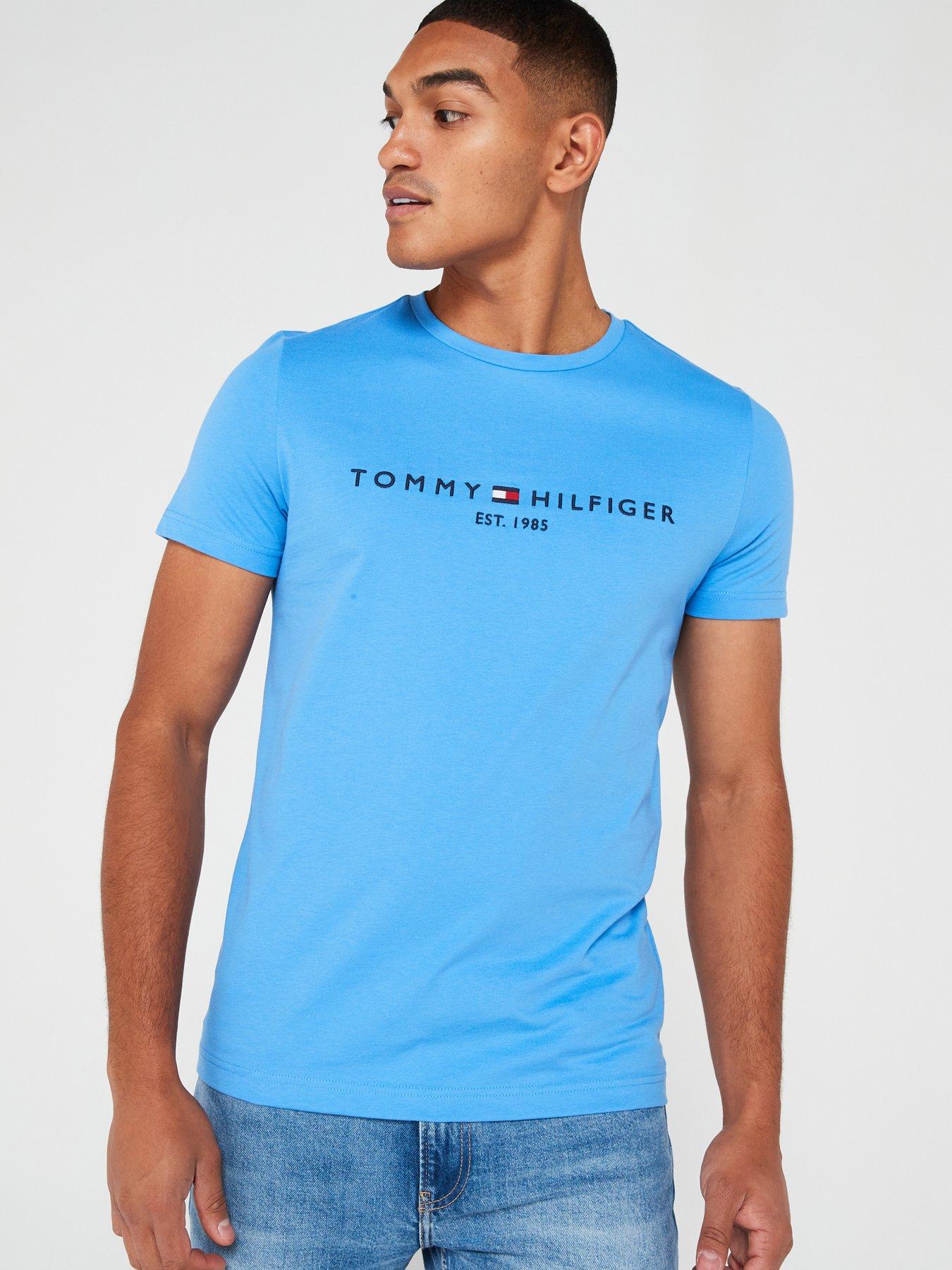 Tommy Hilfiger Logo T-shirt - Blue | very.co.uk