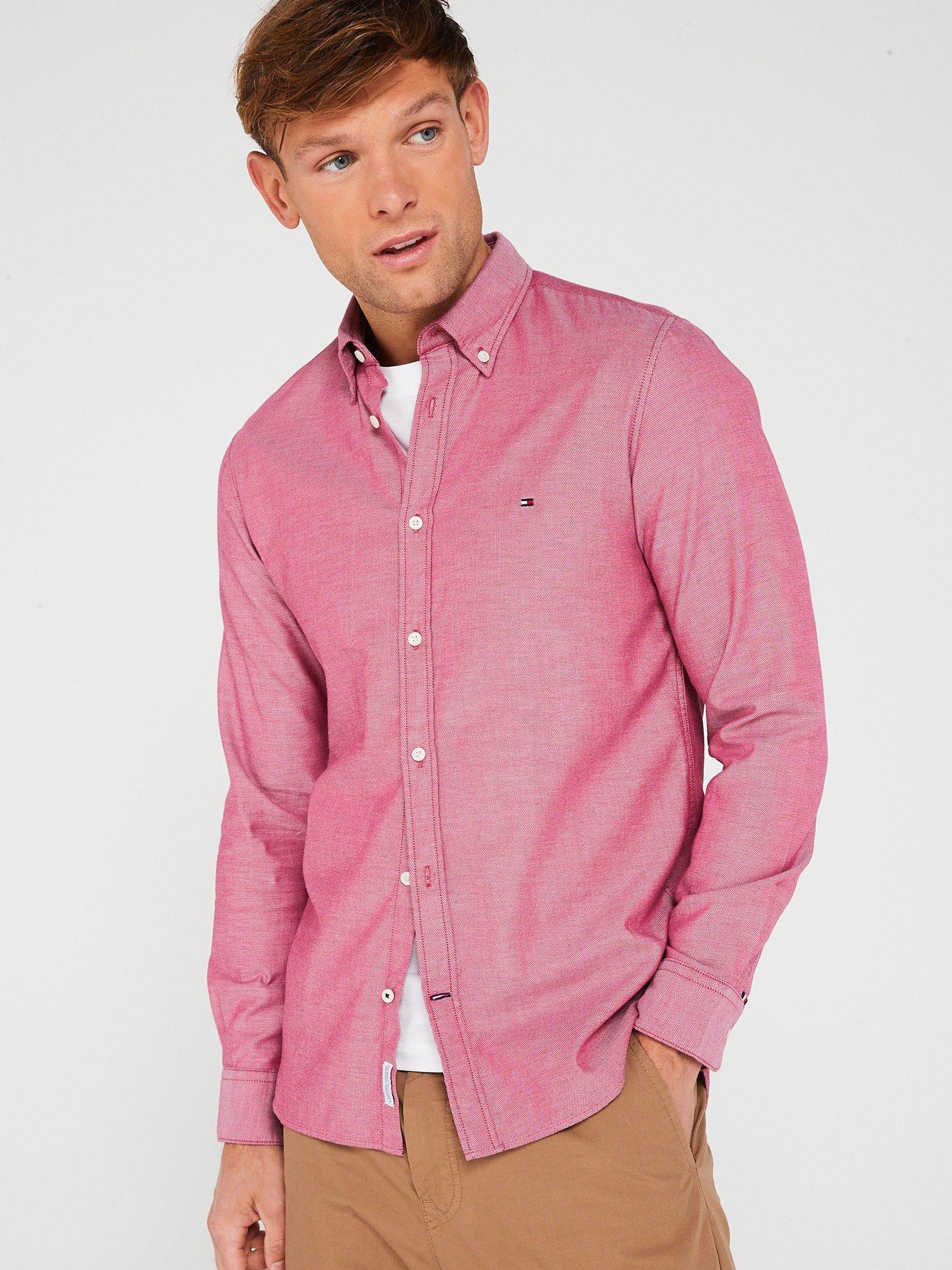 Tommy Hilfiger Flex Dobby Slim Fit Shirt - Red