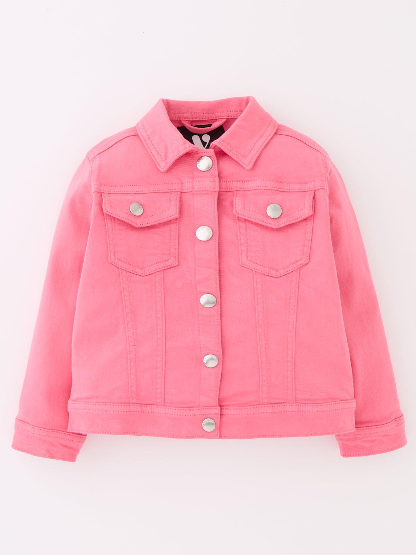 Pink denim jacket baby hotsell