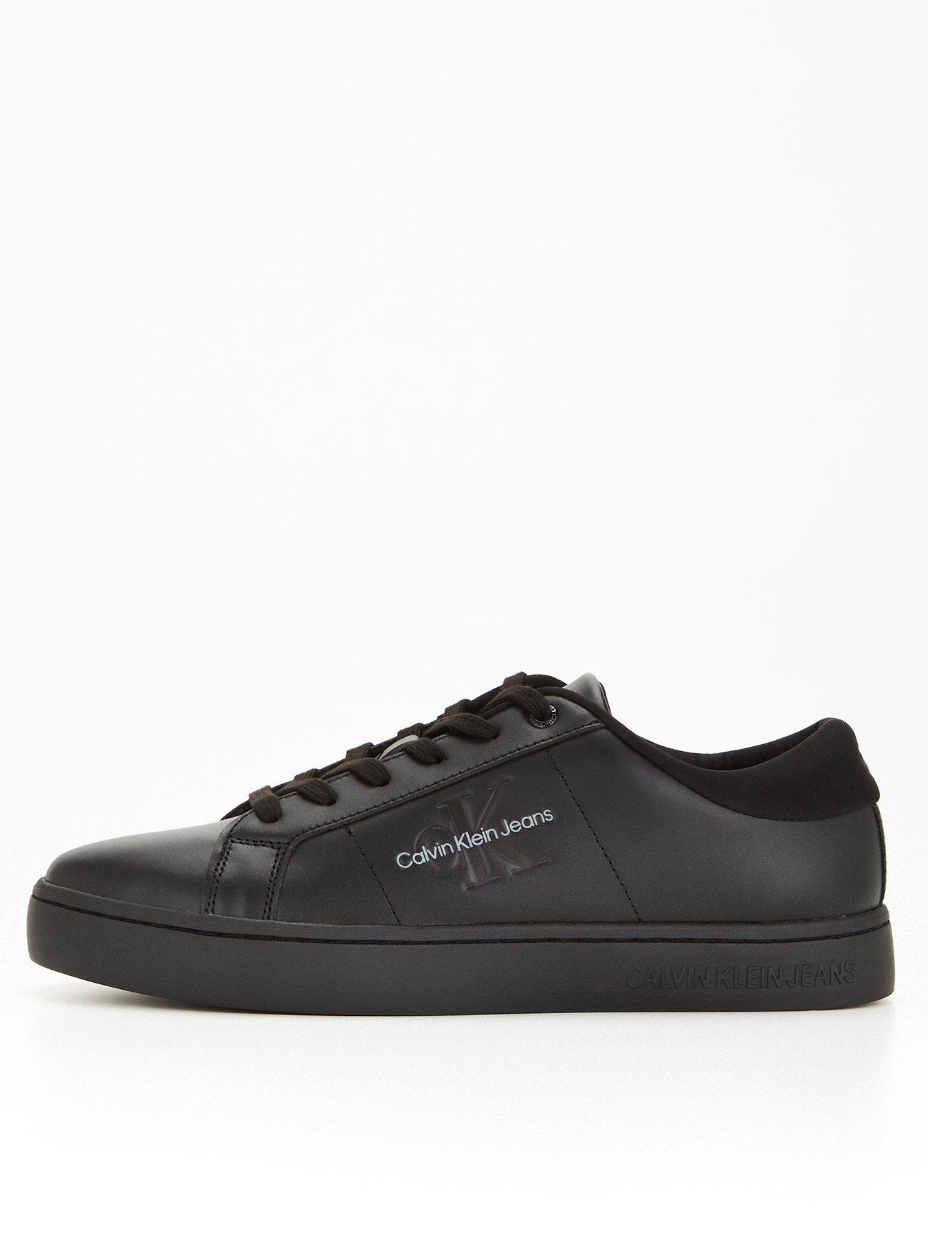 Calvin Klein Jeans Classic Cupsole Lace-Up Leather Trainer - Black