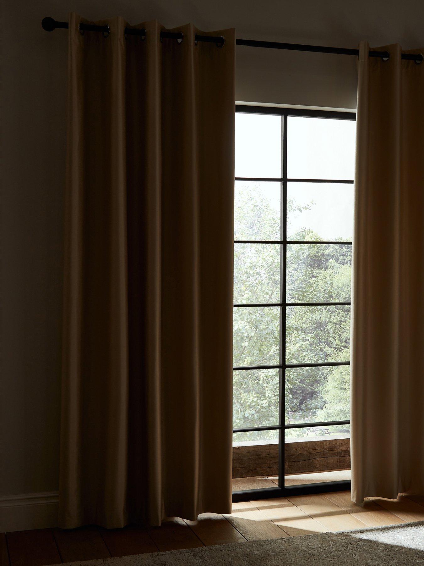 Catherine Lansfield Faux Silk Blackout Curtains very.co.uk