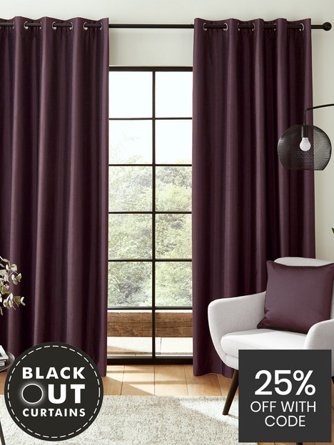 catherine-lansfield-faux-silk-blackout-eyelet-curtains