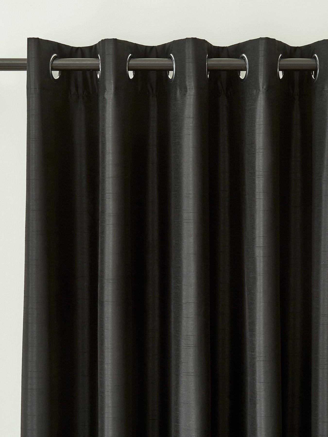 Image 3 of 6 of Catherine Lansfield Faux Silk Blackout Eyelet Curtains&nbsp;