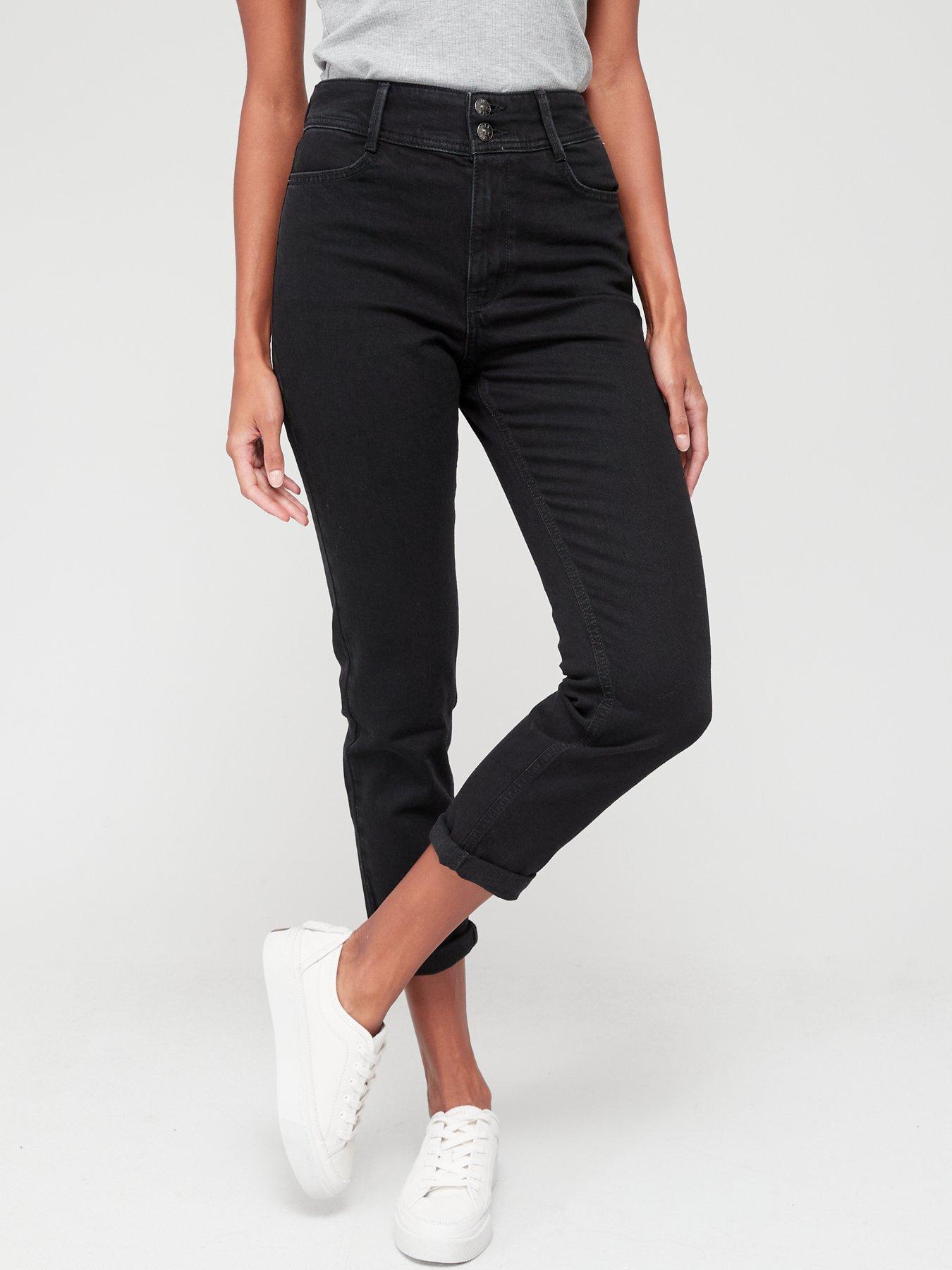 Image 1 of 5 of V by Very Sculpt Slim Mom Jeans - Black