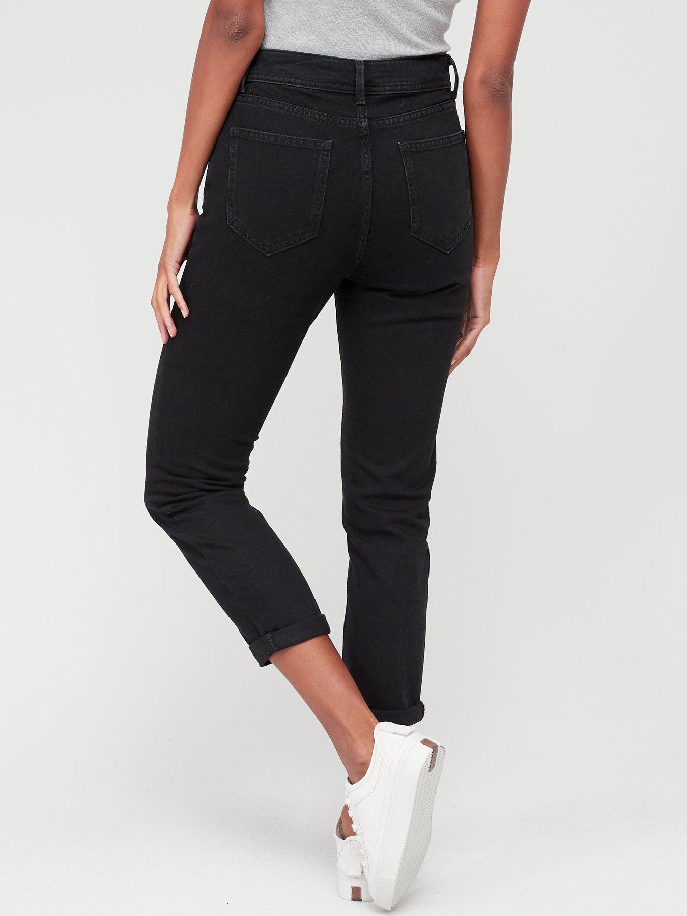 V by Very Sculpt Slim Mom Jeans - Black | Very.co.uk