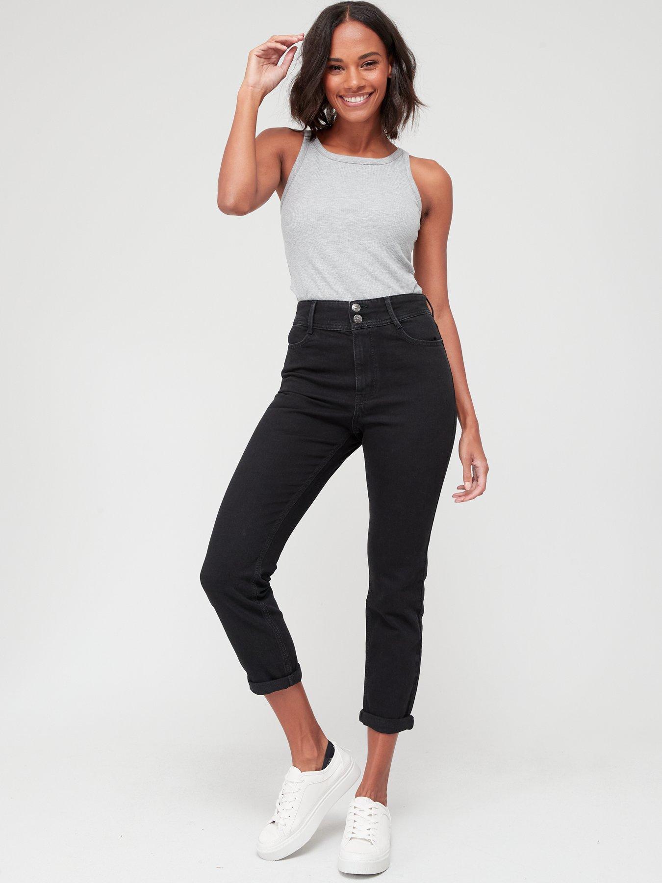 Image 3 of 5 of V by Very Sculpt Slim Mom Jeans - Black