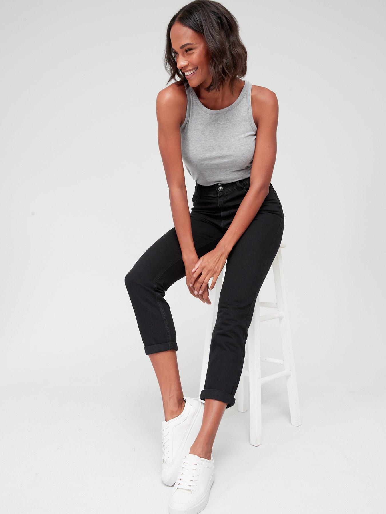 Image 4 of 5 of V by Very Sculpt Slim Mom Jeans - Black