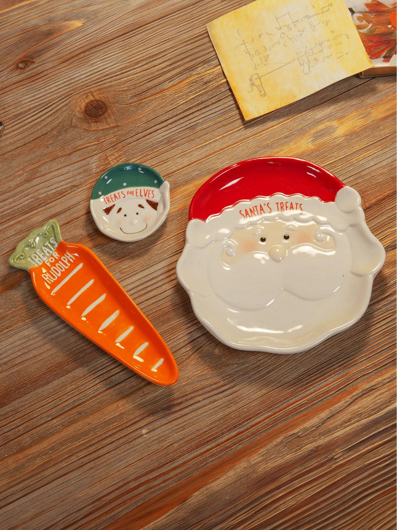 Product photograph of Very Home Set Of 3 Christmas Eve Dishes For Santa Rudolph And Elves from very.co.uk