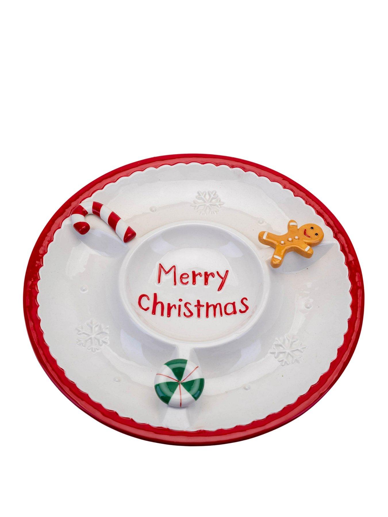 Product photograph of Very Home Ceramic Serving Plate - Merry Christmas from very.co.uk