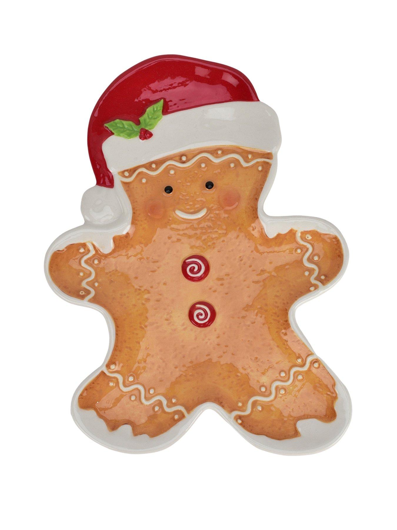 Product photograph of Very Home Ceramic Christmas Gingerbread Plate from very.co.uk