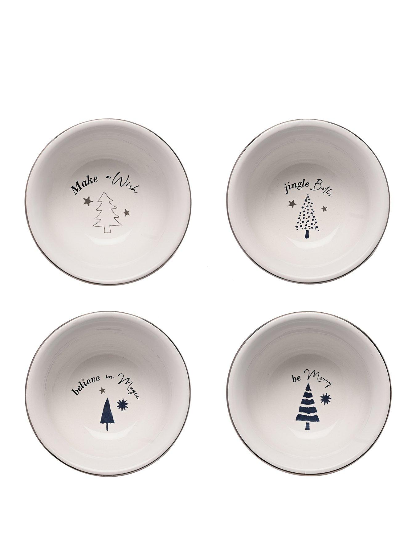 Very Home Set Of 4 Christmas Dipping Bowls