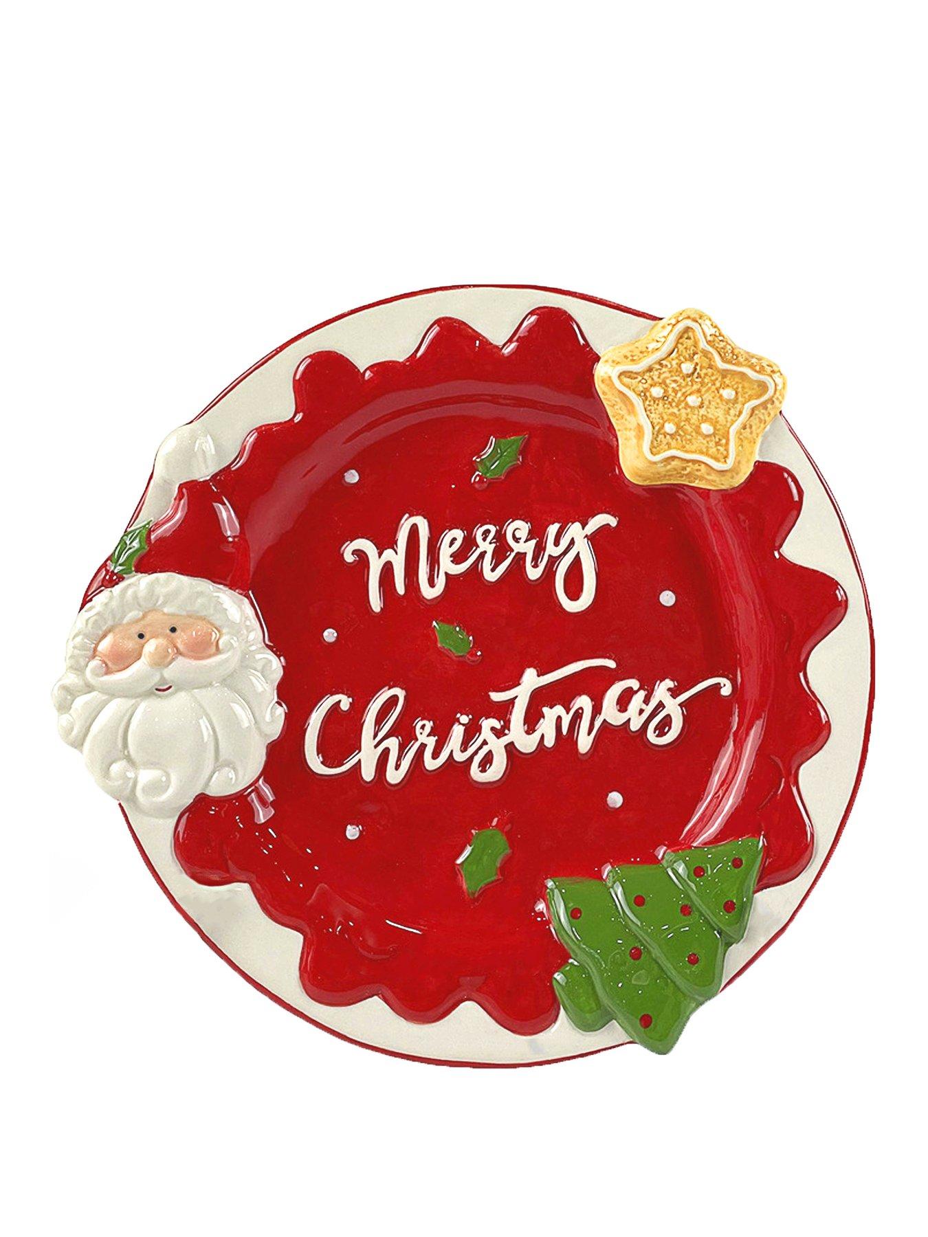 Product photograph of Very Home Merry Christmas Plate - 22 5cm from very.co.uk