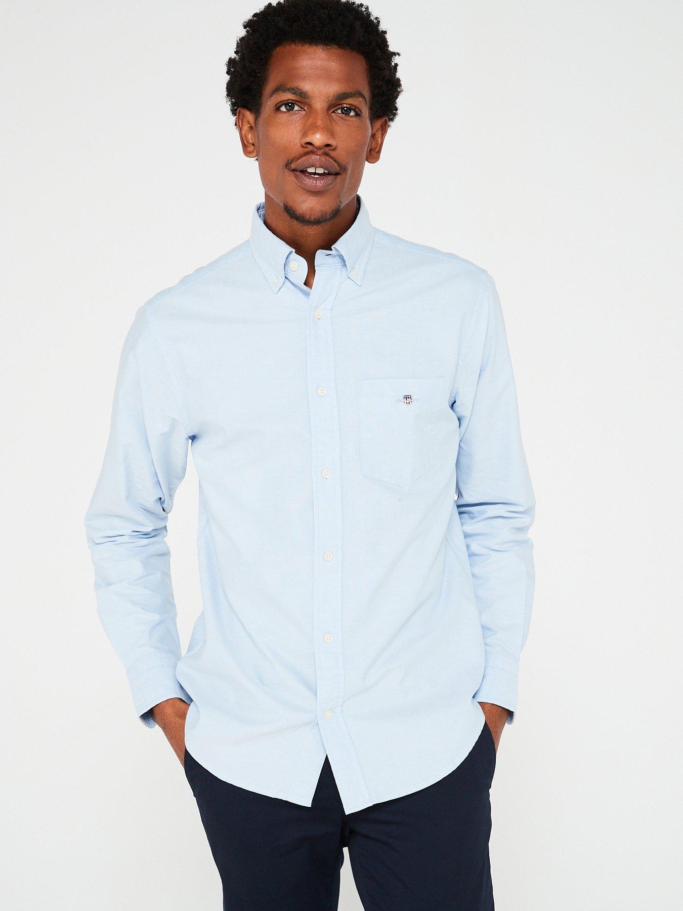 Image 1 of 4 of GANT Regular Fit Oxford Shirt - Light Blue