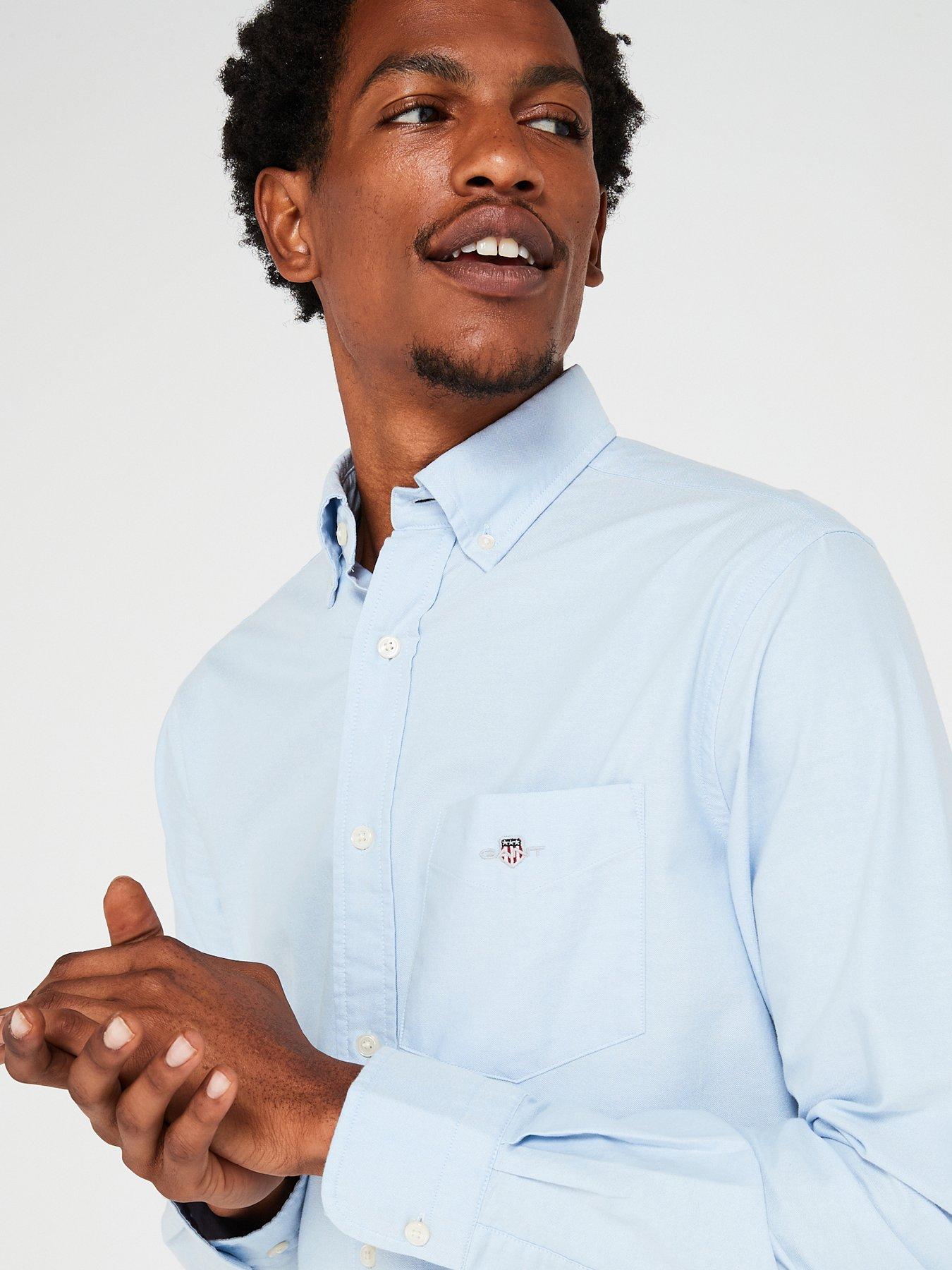 Image 4 of 4 of GANT Regular Fit Oxford Shirt - Light Blue