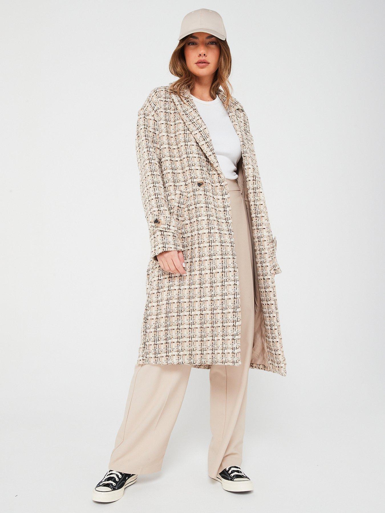 Petite camel revere on sale collar longline coat