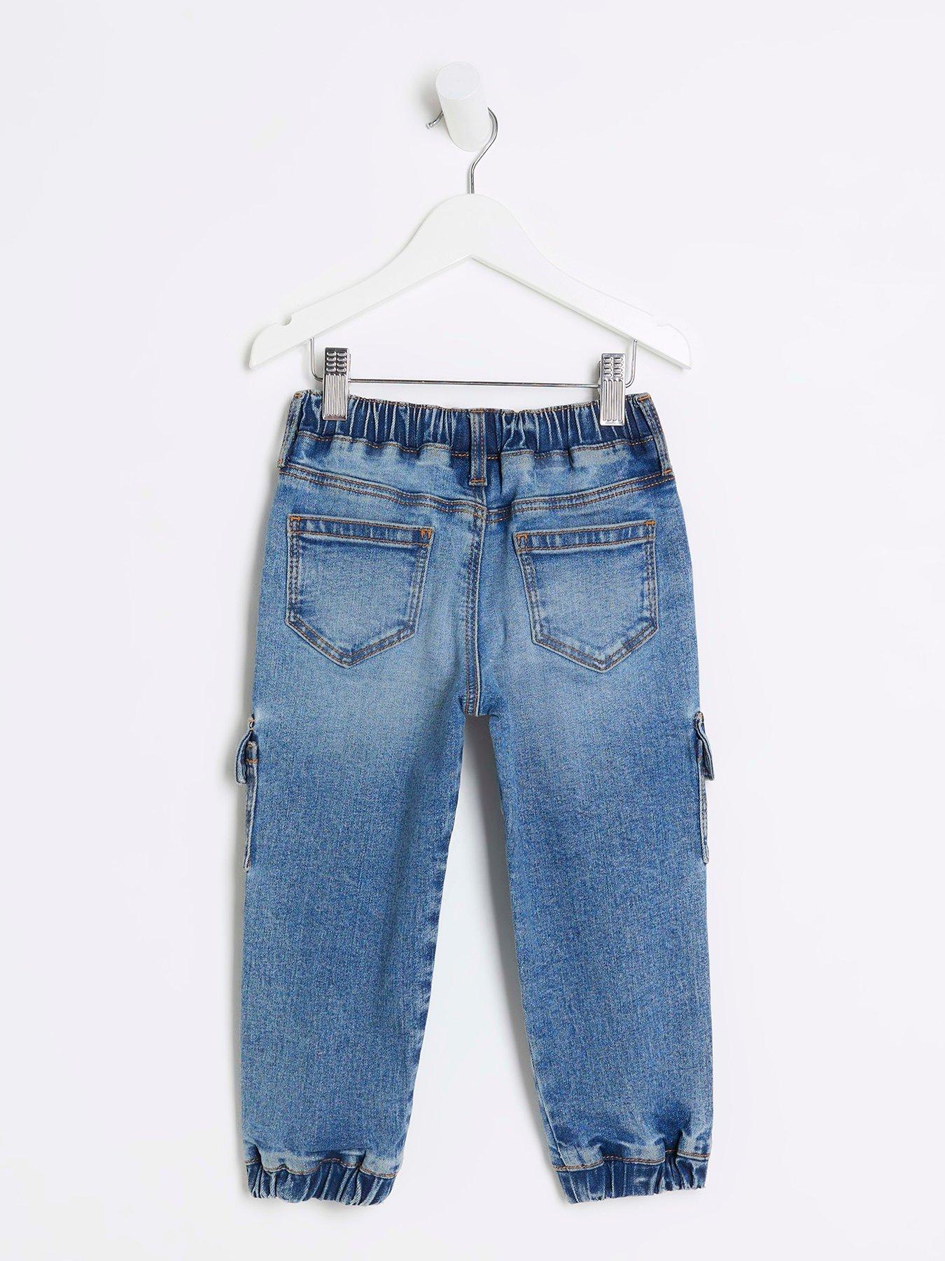 River Island Mini Mini Boys Cargo Denim Joggers Blue very