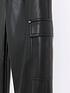  image of river-island-girls-faux-leather-cargo-trousers-black
