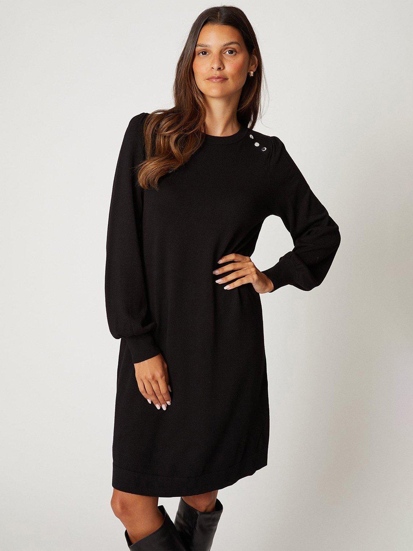 Wallis long hot sale black dress