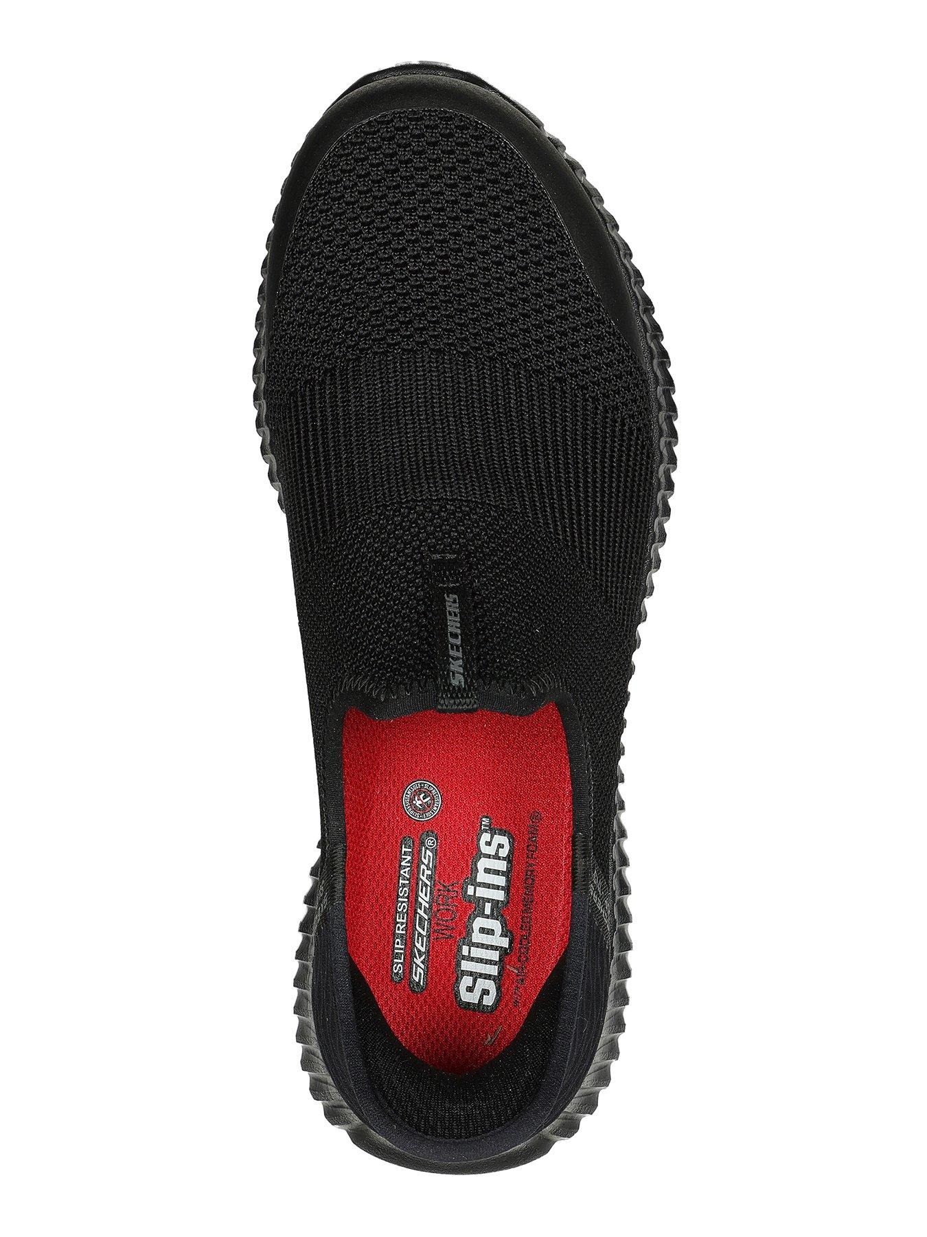 Skechers Cessnock Slip Resistant Trainers With Hands Free Slip ins Construction Black Very