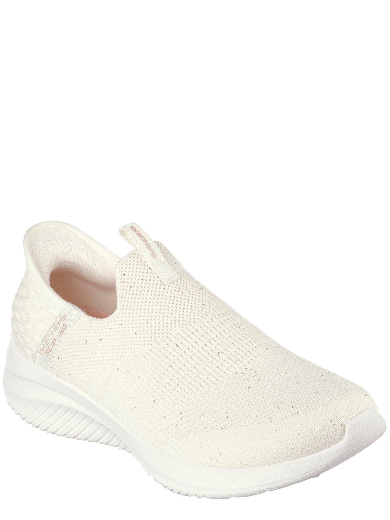 Skechers stretch knit store white