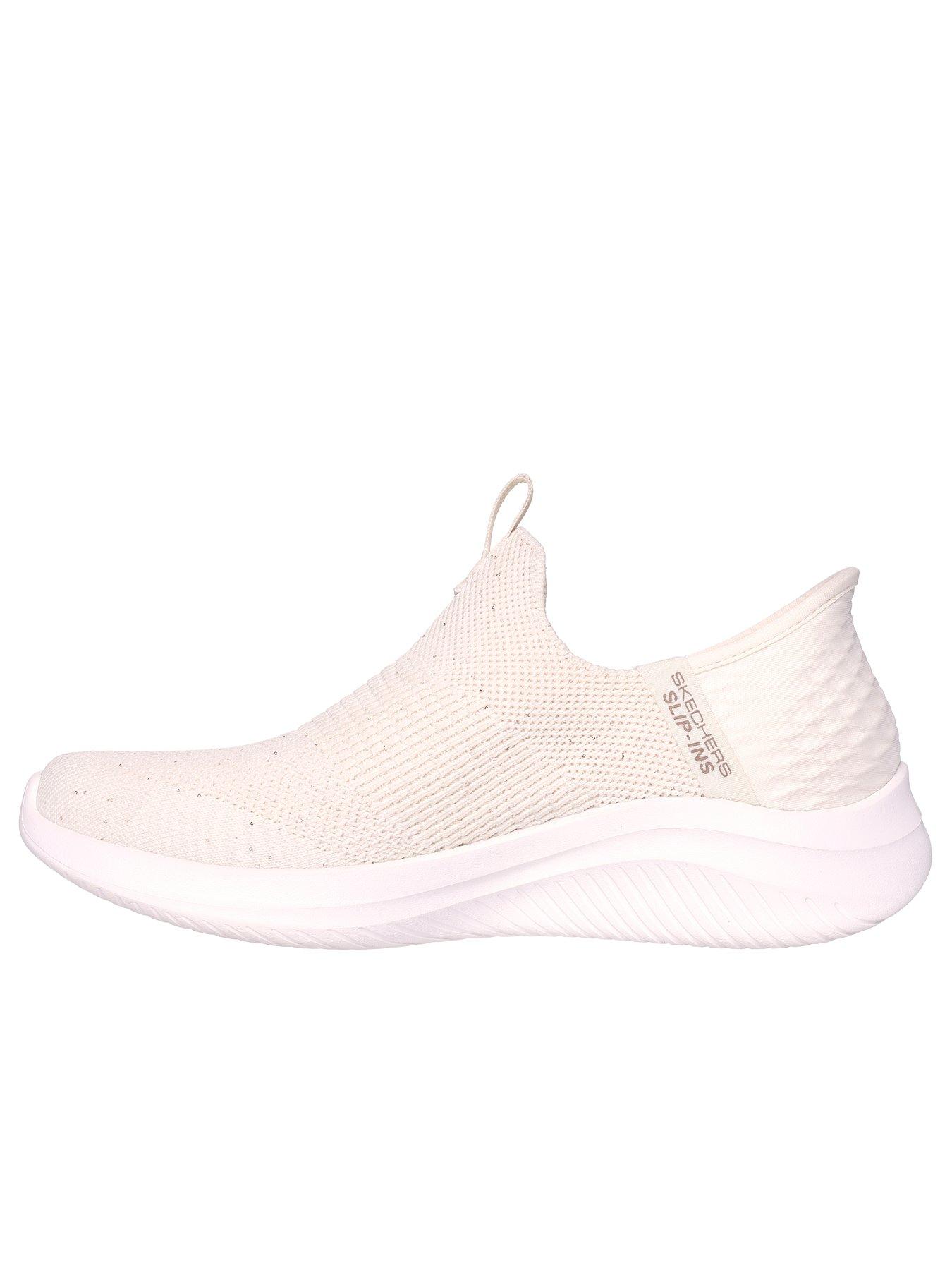 Ultra Flex 3.0 Sequin Stretch Knit Slip ins Trainers Off White