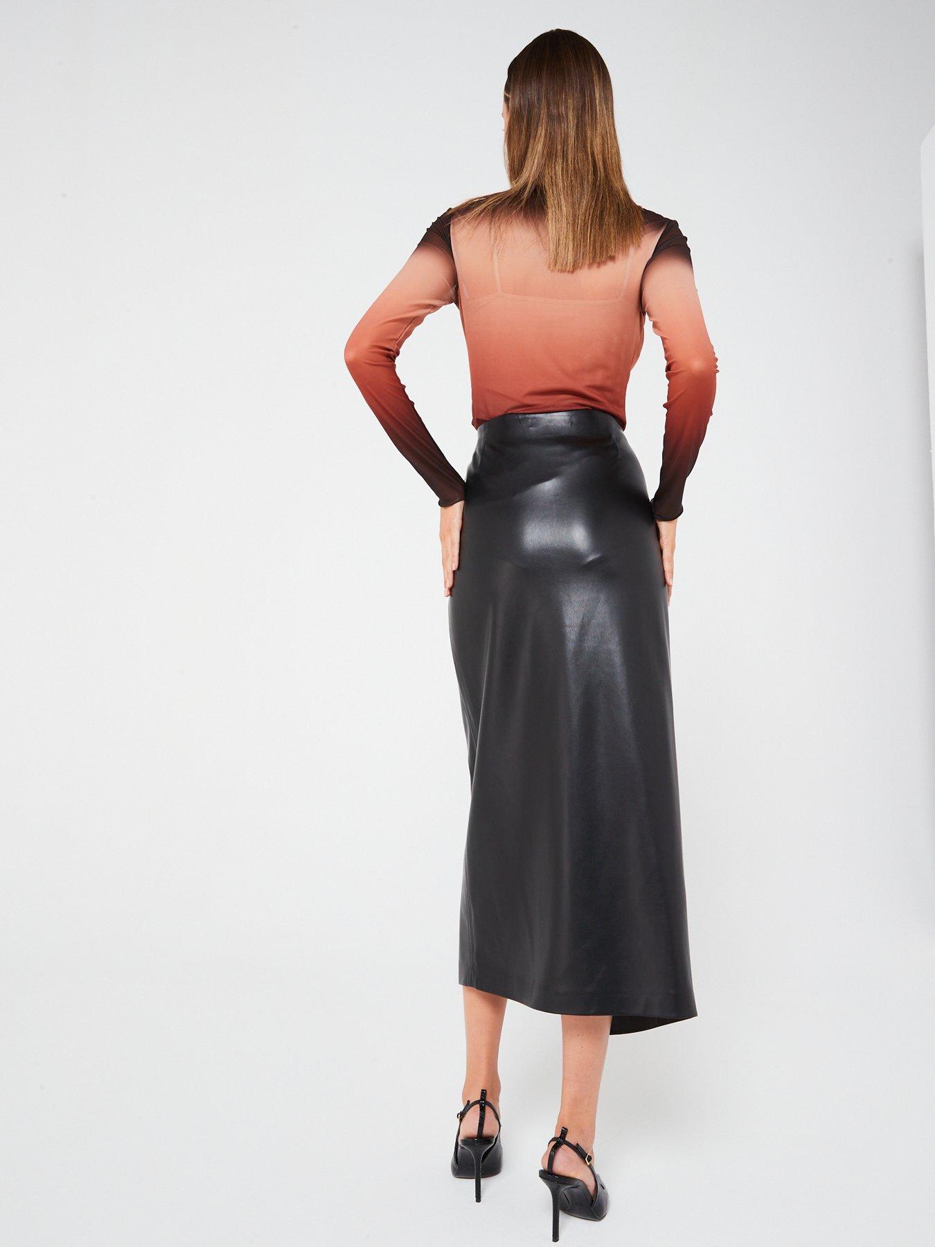 Leather skirt mango sale