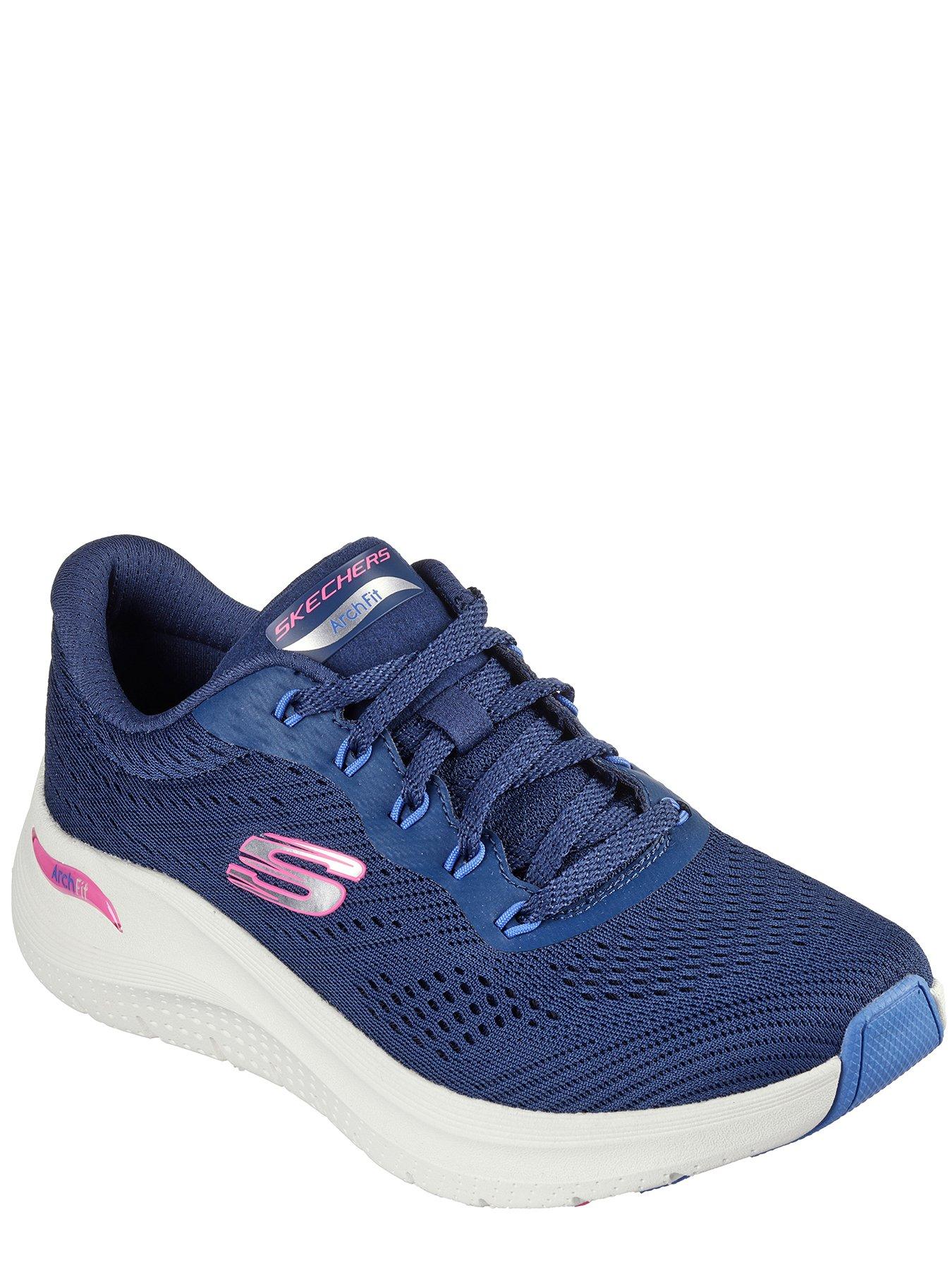 Skechers navy and deals pink trainers