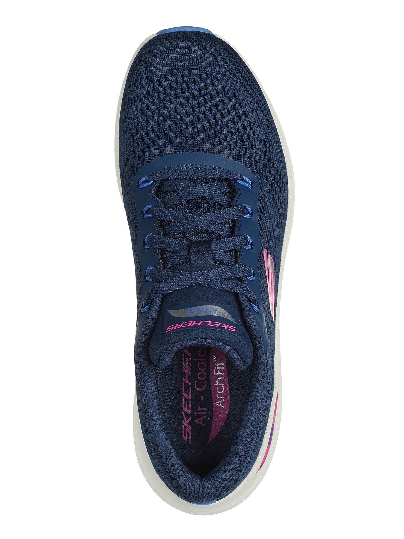 Skechers Arch Fit 2.0 Mesh Lace Up Trainers Navy Pink Very