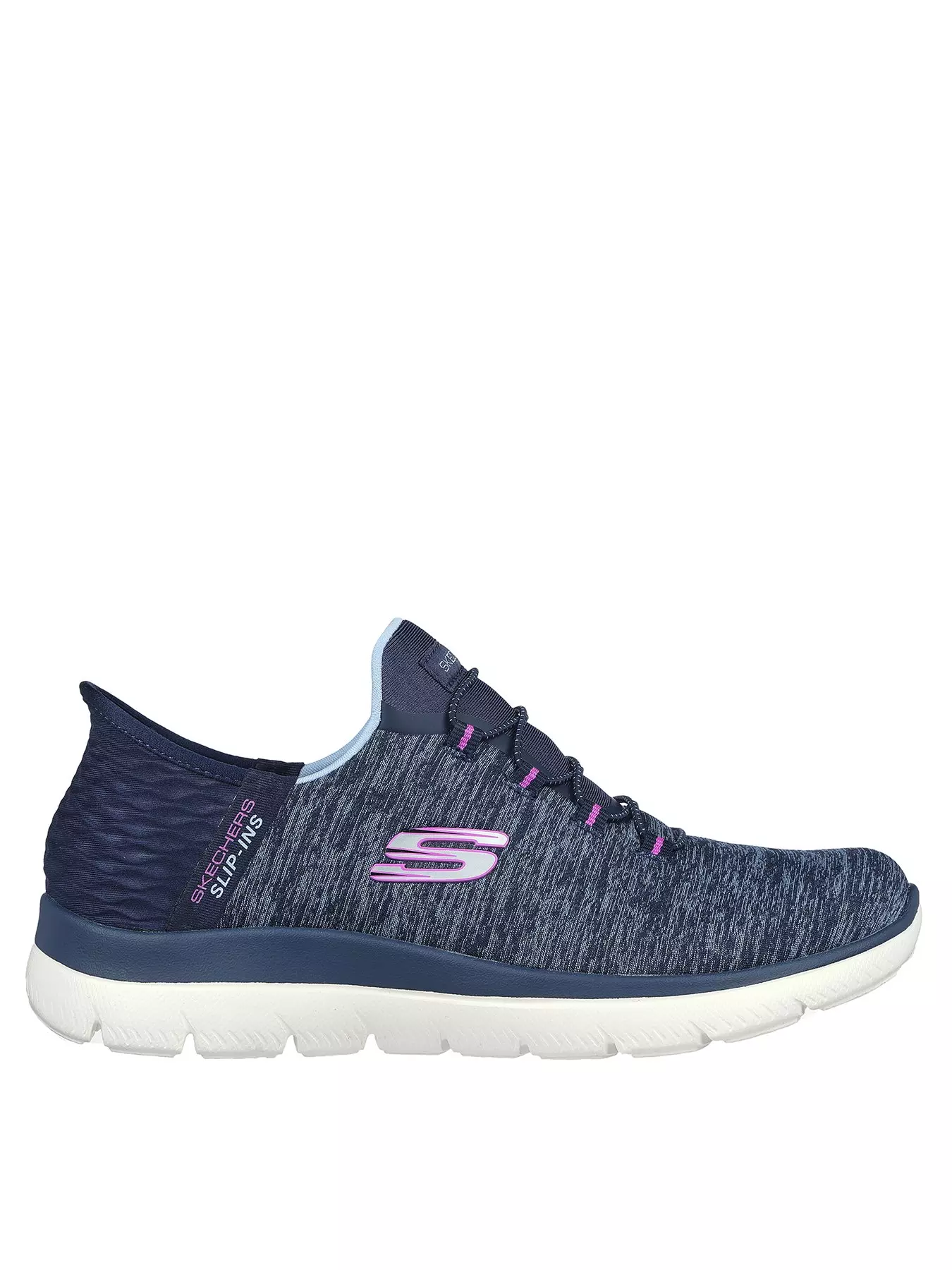 skechers envy textured mesh bungee slip on trainer