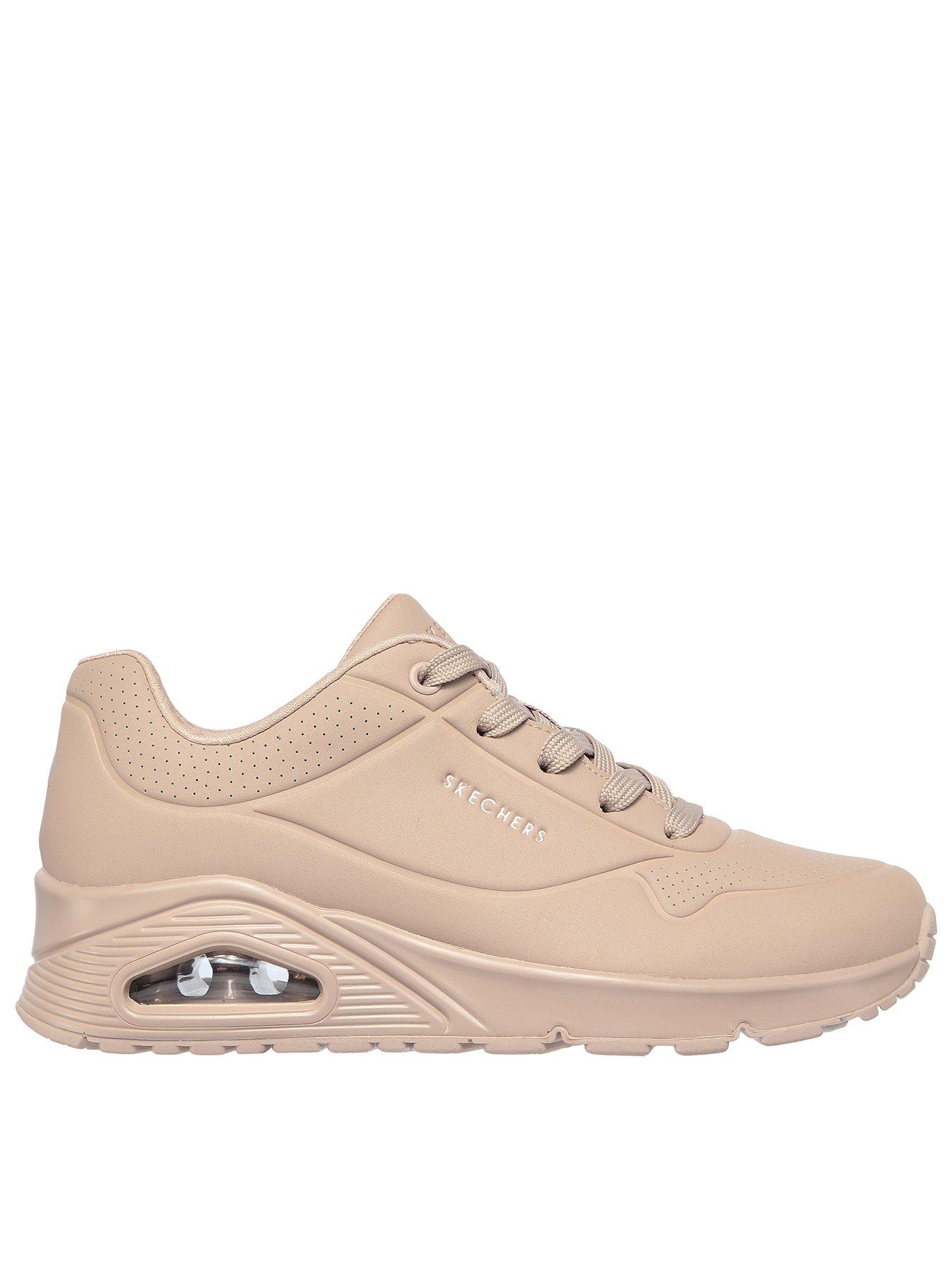 Skechers Uno Deboss Durabuck Lace up Fashion Trainers - Pink