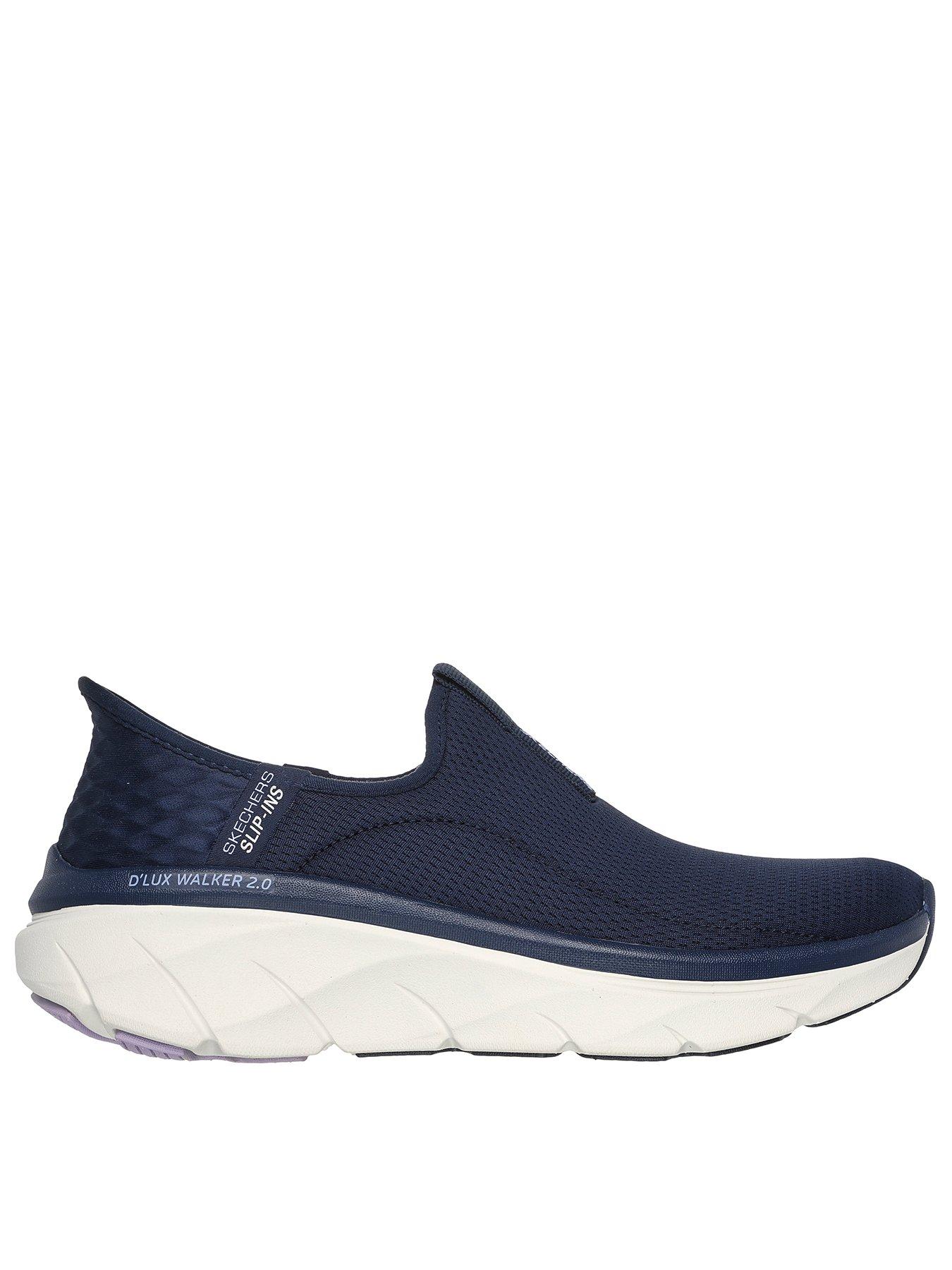Skechers D'lux Walker 2.0 Mesh Slip On Trainers - Navy