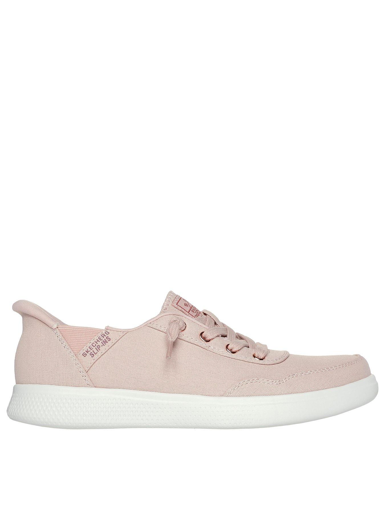 skechers-bobs-skipper-canvas-lace-slip-in-trainers-blush