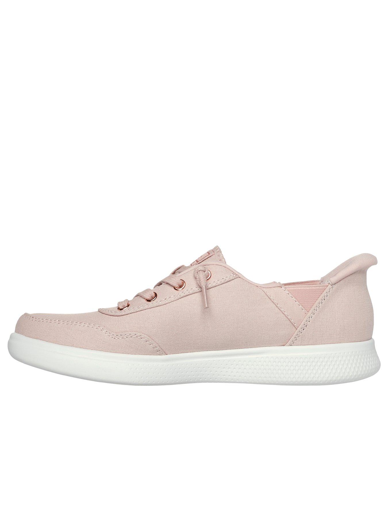 Skechers Bobs Skipper Canvas Lace Slip-in Trainers - Blush | Very.co.uk