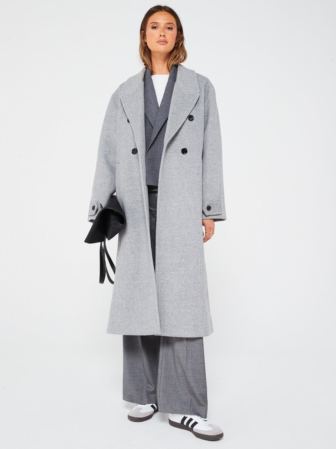 Mango grey 2025 wool coat