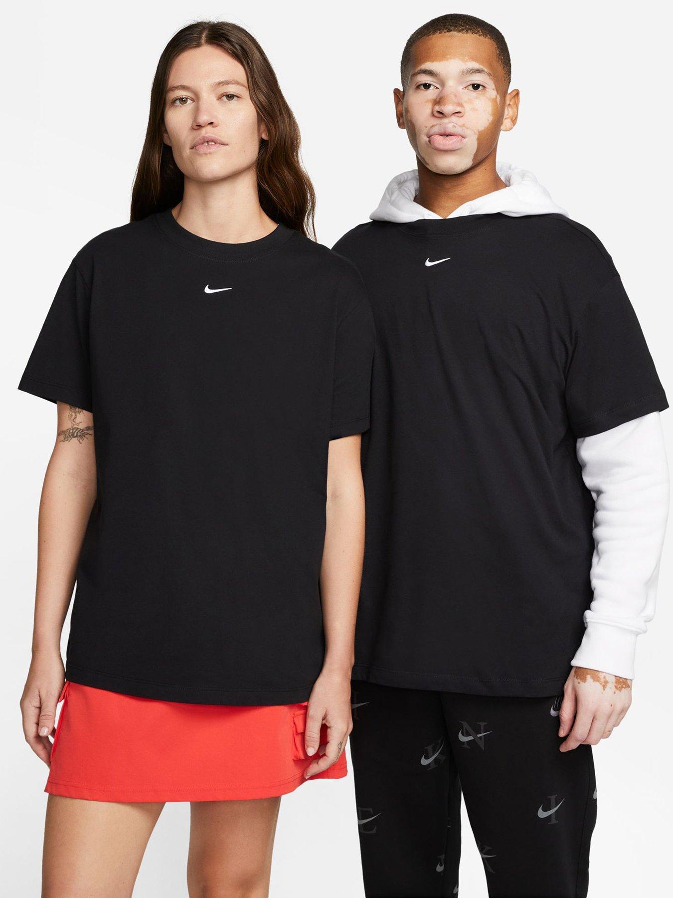 Nike Womens Essential Short Sleeve BF T-Shirt - Black/White | very