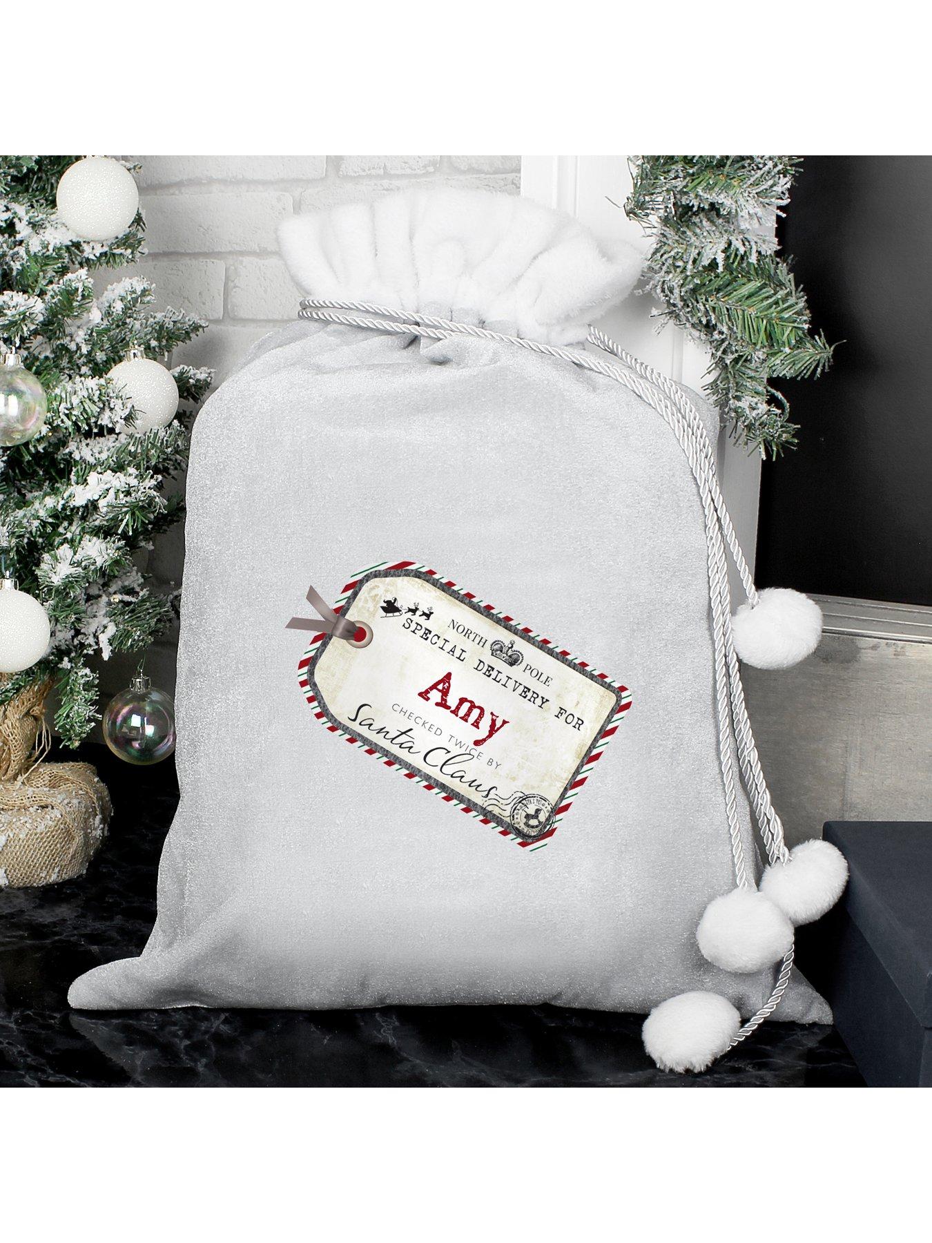 Image 3 of 3 of The Personalised Memento Company Personalised Christmas Tag Grey Sack