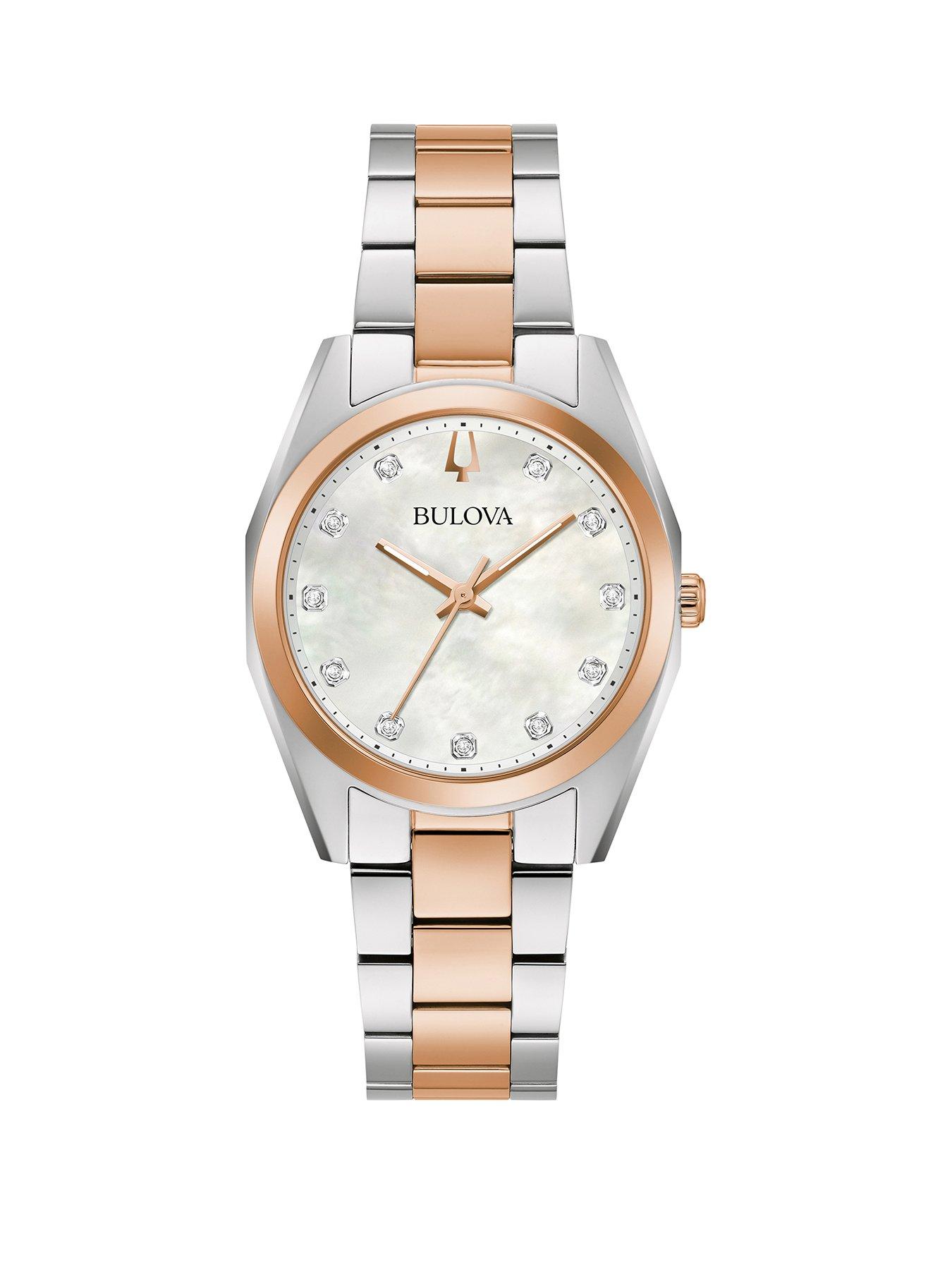 Product photograph of Bulova Ladies Surveyor Two Tone Watch from very.co.uk
